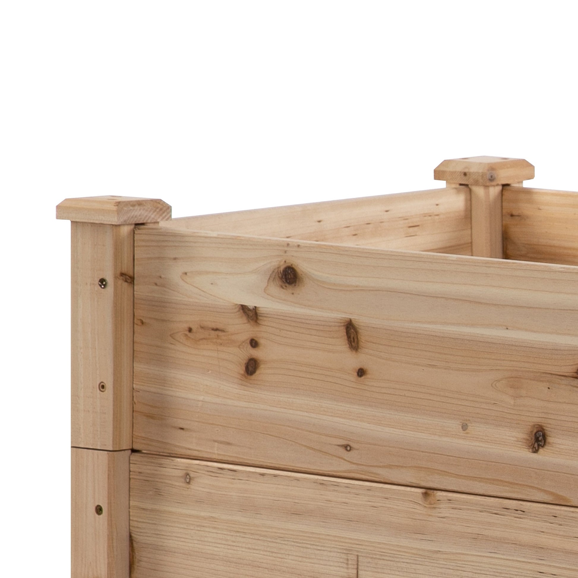 49"x49"x22" 3-Tier Raised Garden Bed Wooden Planter Kit Elevated Plant Box Stand for Yard & Patio, Natural