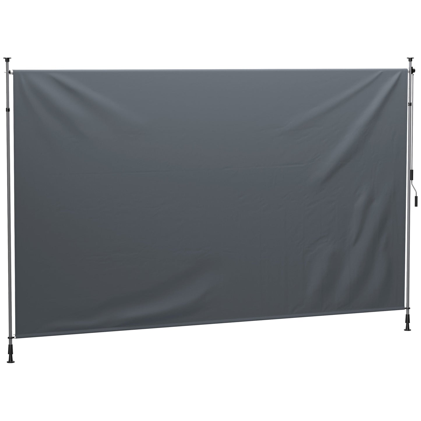 13' x 10' Retractable Patio Awning, Manual Outdoor Privacy Screen with UPF30+ & Water-Resistant Fabric for Patio, Balcony, Terrace, Pool, Dark Grey