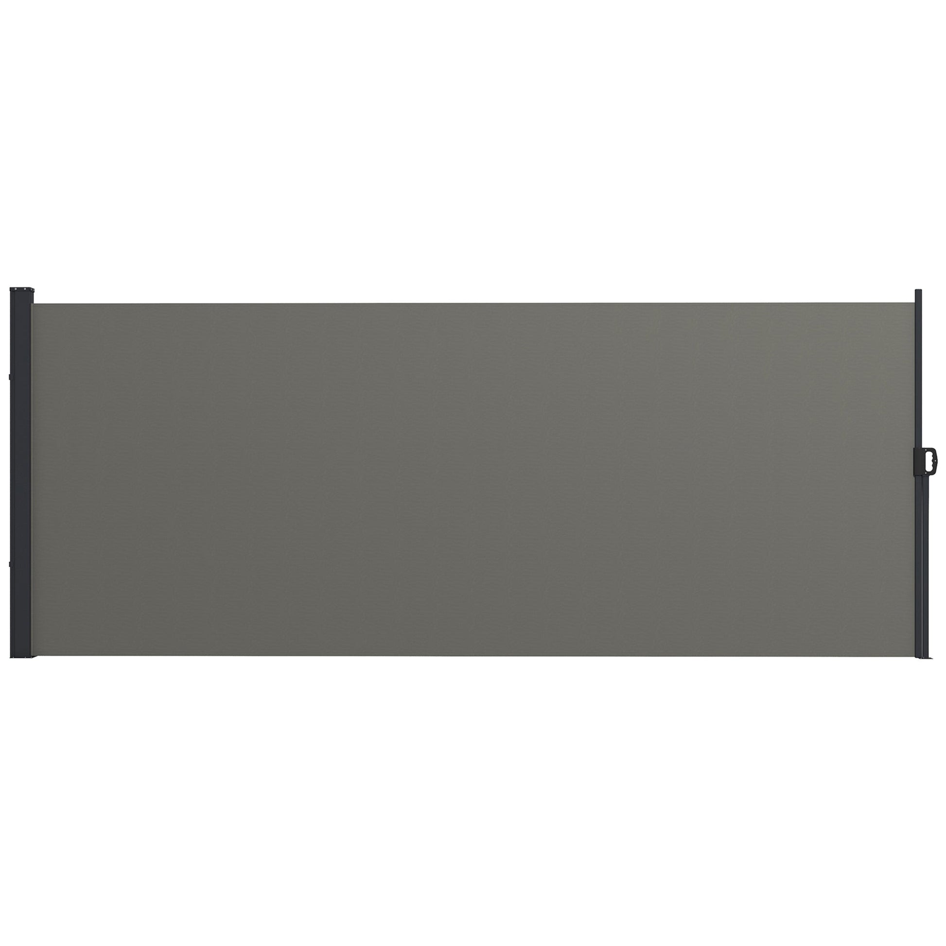 13' x 5' Retractable Side Awning, Garden Privacy Screen Divider, Full Cassette Windbreaker for Hot Tub, Balcony, Terrace, Pool, Dark Grey