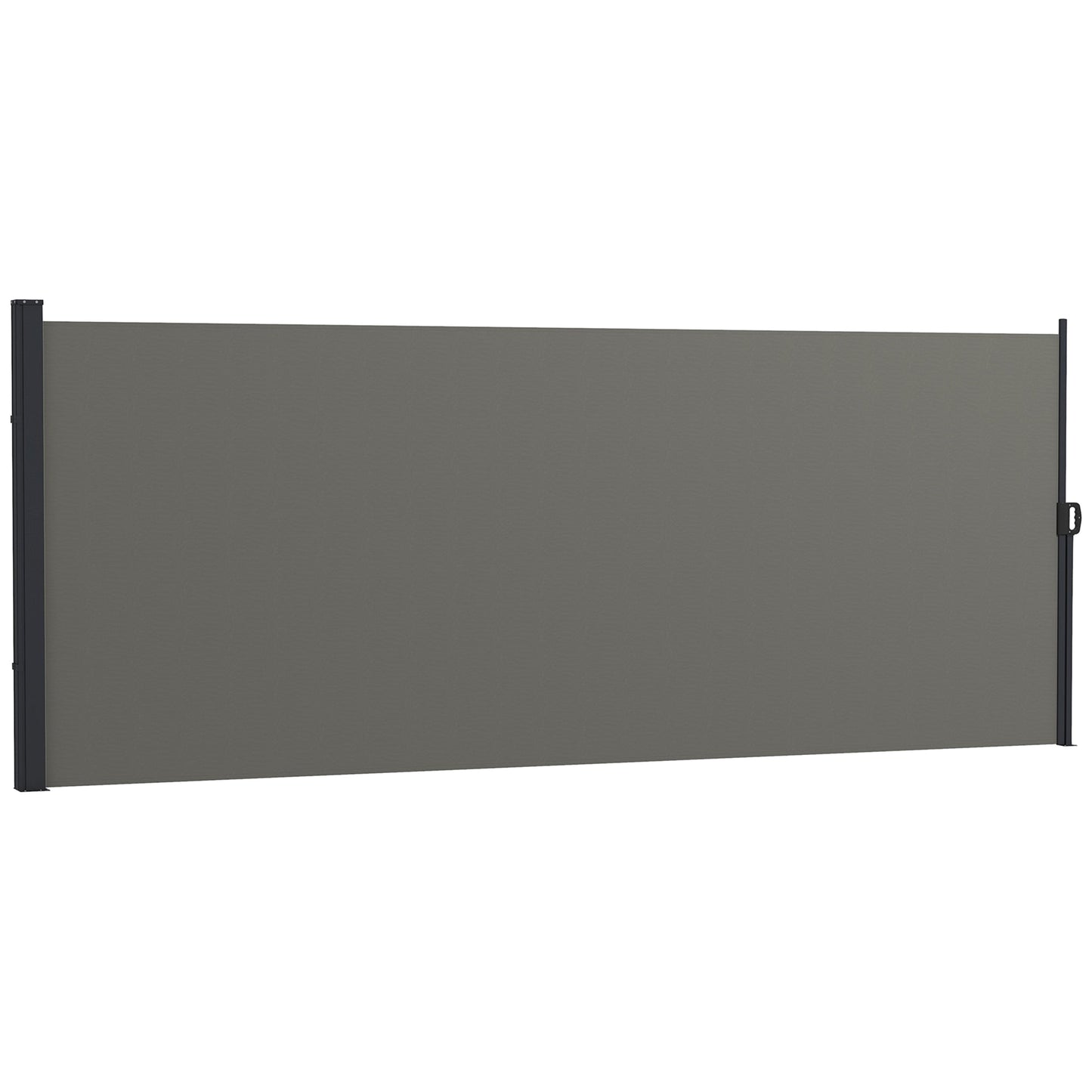13' x 5' Retractable Side Awning, Garden Privacy Screen Divider, Full Cassette Windbreaker for Hot Tub, Balcony, Terrace, Pool, Dark Grey