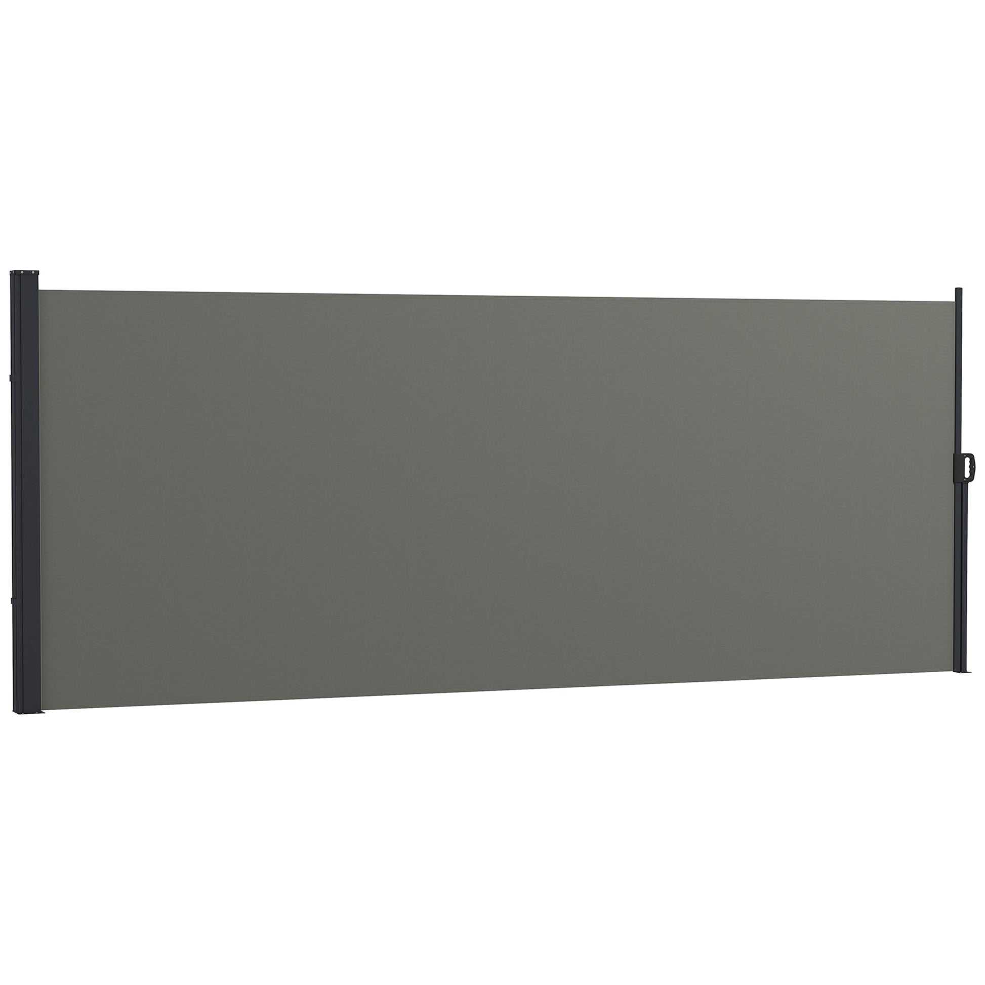 13' x 5' Retractable Side Awning, Garden Privacy Screen Divider, Full Cassette Windbreaker for Hot Tub, Balcony, Terrace, Pool, Dark Grey