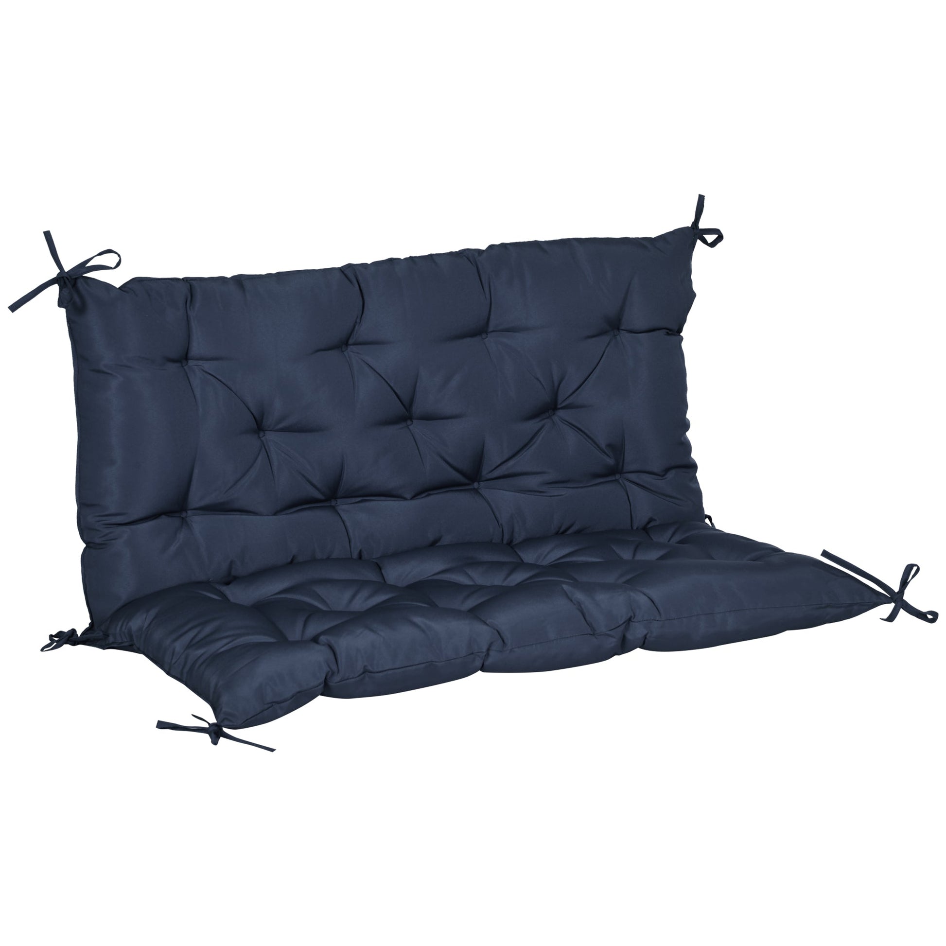 Porch Swing Cushion Garden Bench Cushion with Backrest, Non-Slip 2-Seater Thick Pad, Swing Chair Mat Replacement for Indoor and Outdoor, 39.4" x 38.6", Dark Blue