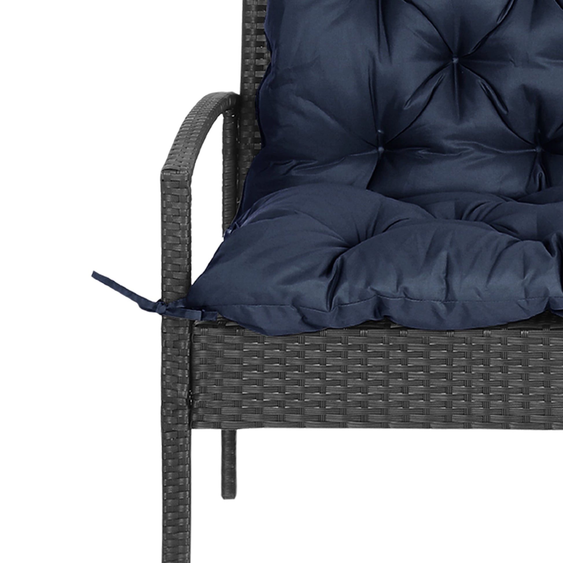 Porch Swing Cushion Garden Bench Cushion with Backrest, Non-Slip 2-Seater Thick Pad, Swing Chair Mat Replacement for Indoor and Outdoor, 39.4" x 38.6", Dark Blue
