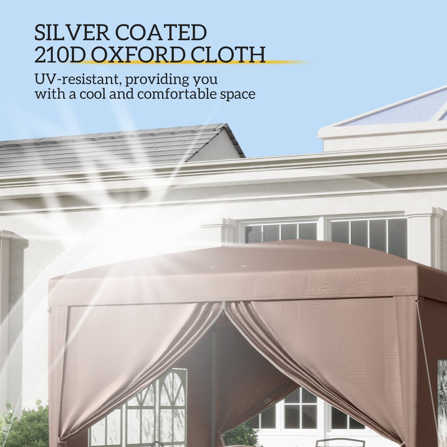 10'x10' Outdoor Pop Up Party Tent Gazebo Canopy with Carrying Bag (Coffee)