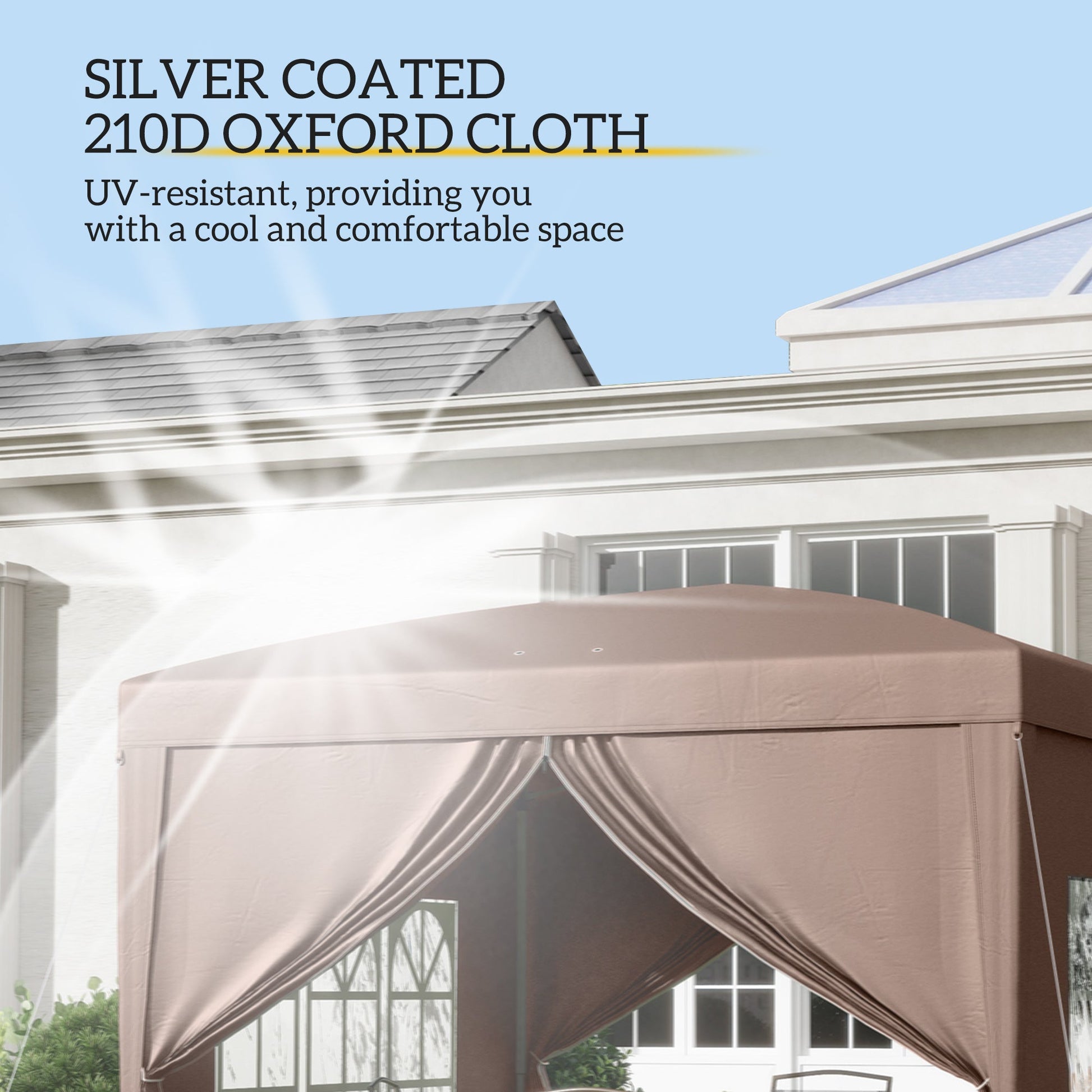 10'x10' Outdoor Pop Up Party Tent Gazebo Canopy with Carrying Bag (Coffee)