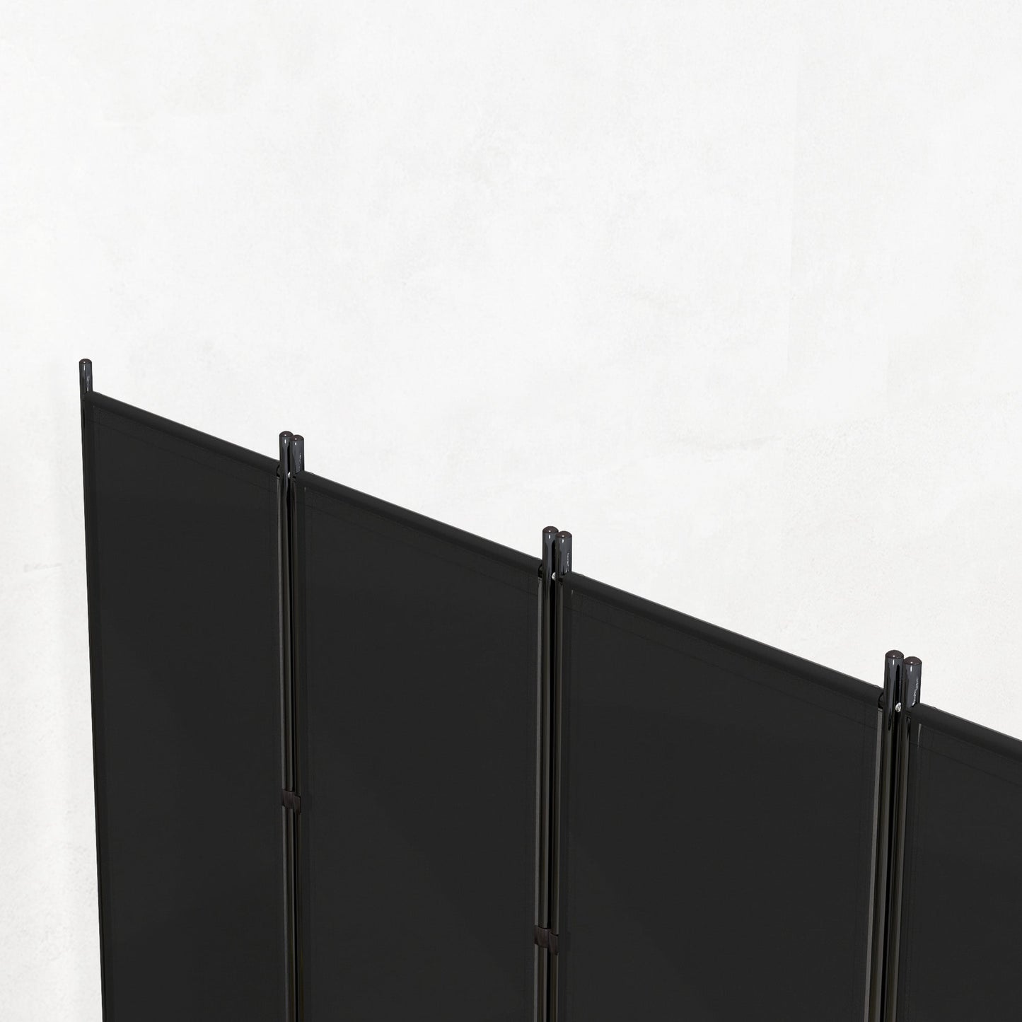 6 Panel Folding Outdoor Privacy Screen, 5.7FT Tall Room Divider with UV30+ Protection, Freestanding Privacy Panel Partition with Stable Base for Indoor Outdoor, Black