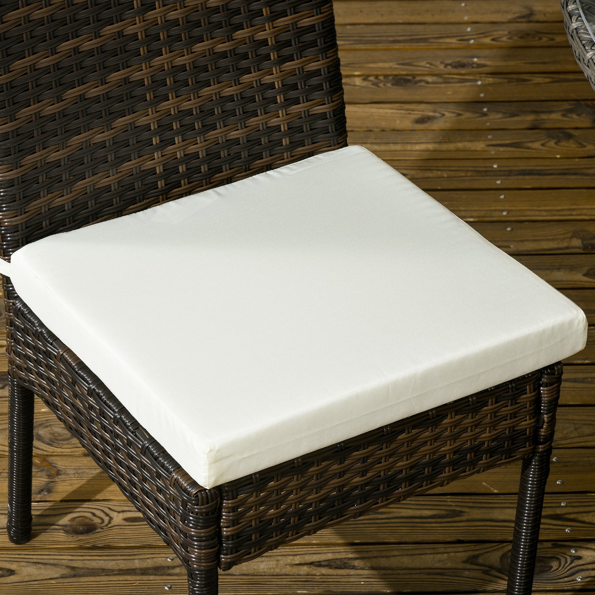 2 Pieces PE Rattan Outdoor Dining Chairs with Cushion, Patio Wicker Dining Chairs with Backrest for Patio, Deck, Garden, Brown