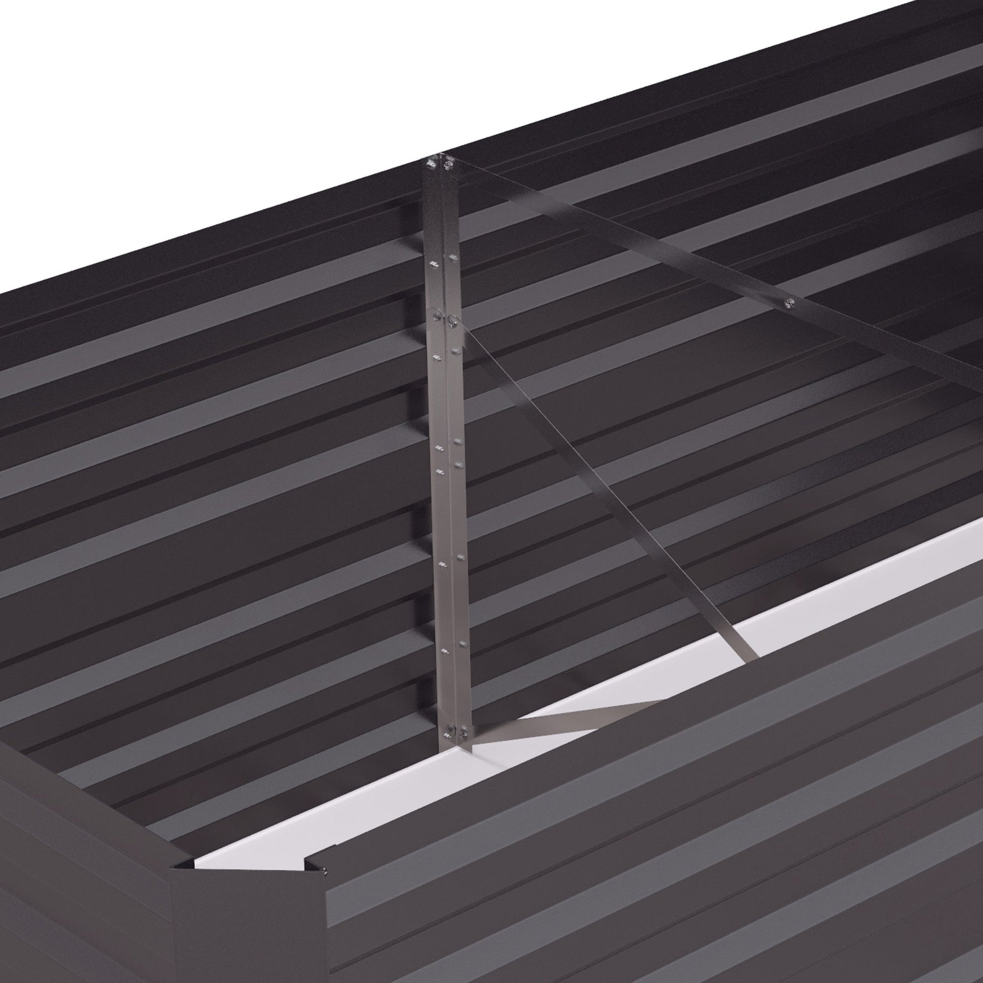Raised Garden Bed, 6' x 3' x 2' Galvanized Steel Planters for Outdoor Plants with Multi-reinforced Rods for Vegetables, Flowers and Herbs, Dark Grey