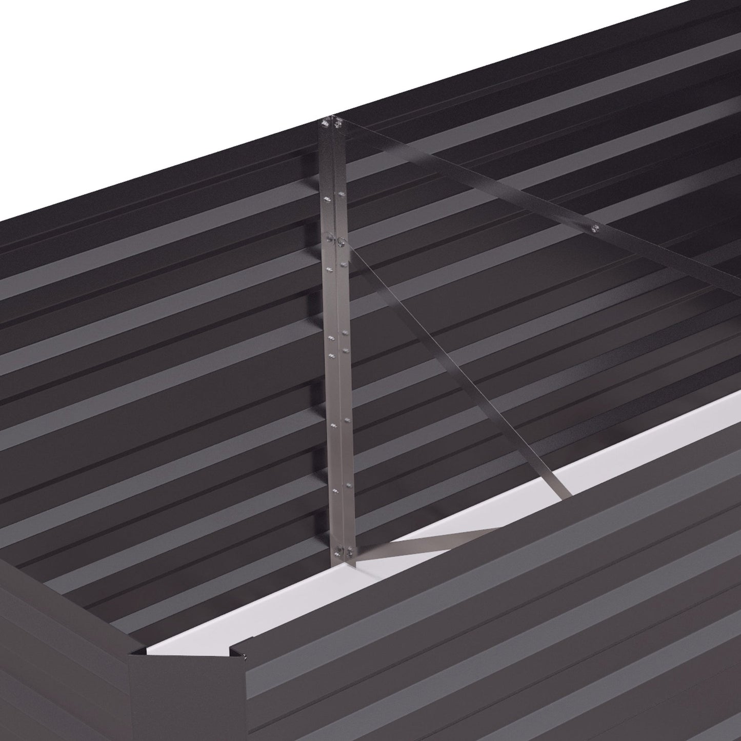 Raised Garden Bed, 6' x 3' x 2' Galvanized Steel Planters for Outdoor Plants with Multi-reinforced Rods for Vegetables, Flowers and Herbs, Dark Grey