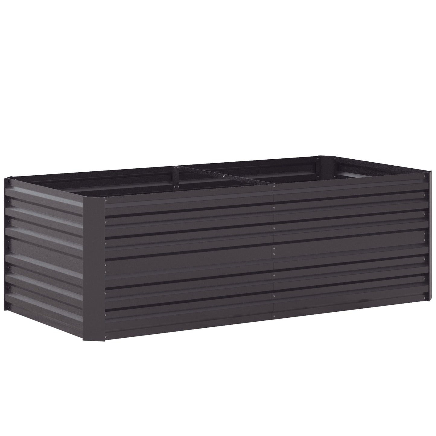 Raised Garden Bed, 6' x 3' x 2' Galvanized Steel Planters for Outdoor Plants with Multi-reinforced Rods for Vegetables, Flowers and Herbs, Dark Grey