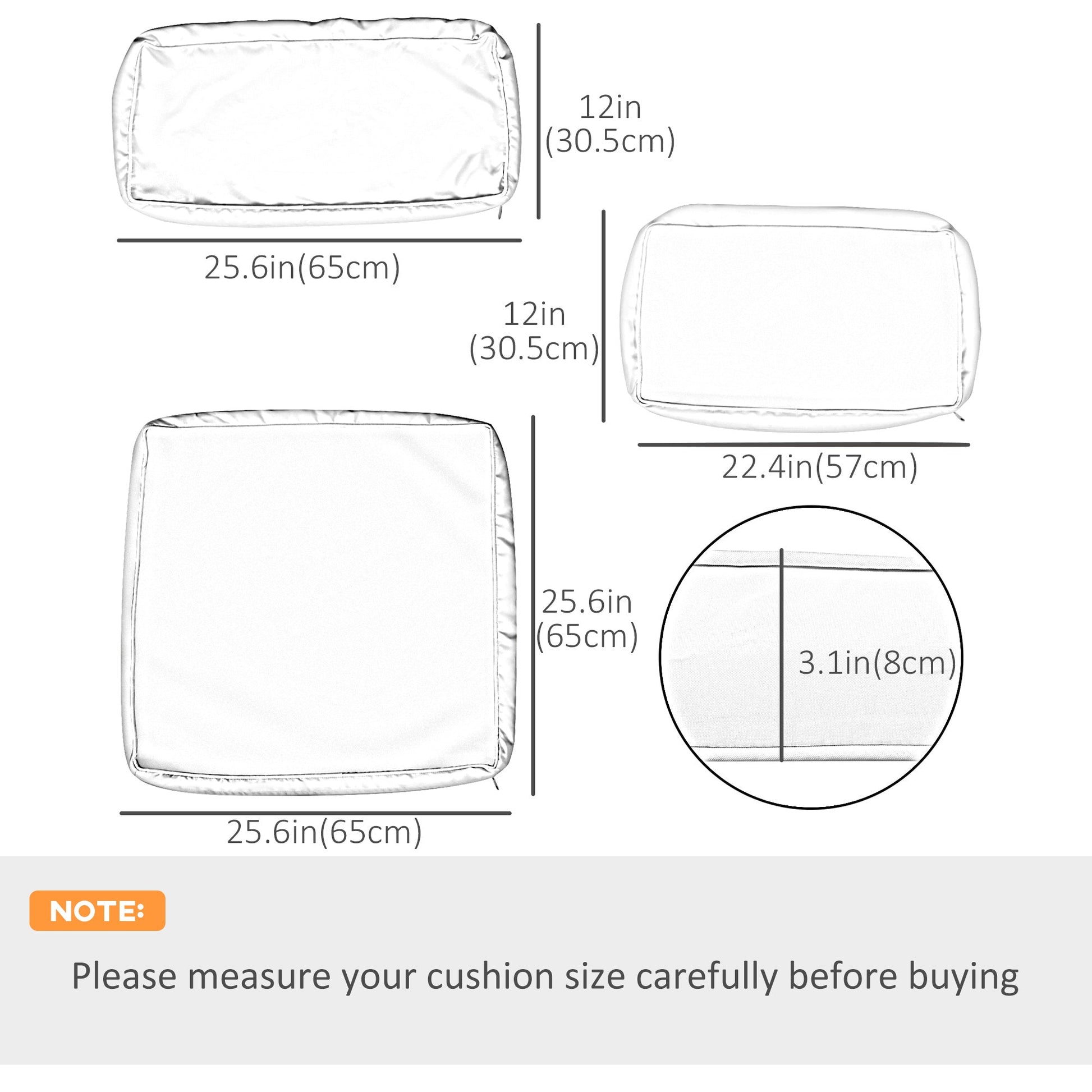 14Pcs Outdoor Cushion Covers, Patio Cushion Covers Replacement for Rattan Sofa Set - No Cushion Included, Light Yellow