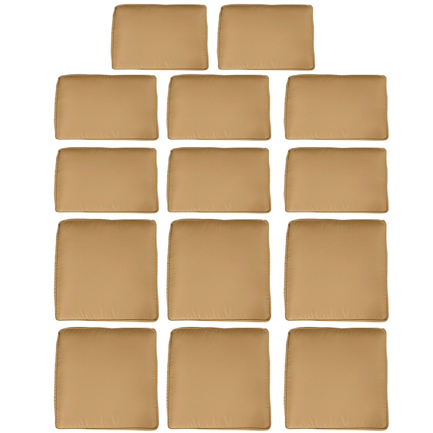 14Pcs Outdoor Cushion Covers, Patio Cushion Covers Replacement for Rattan Sofa Set - No Cushion Included, Light Yellow