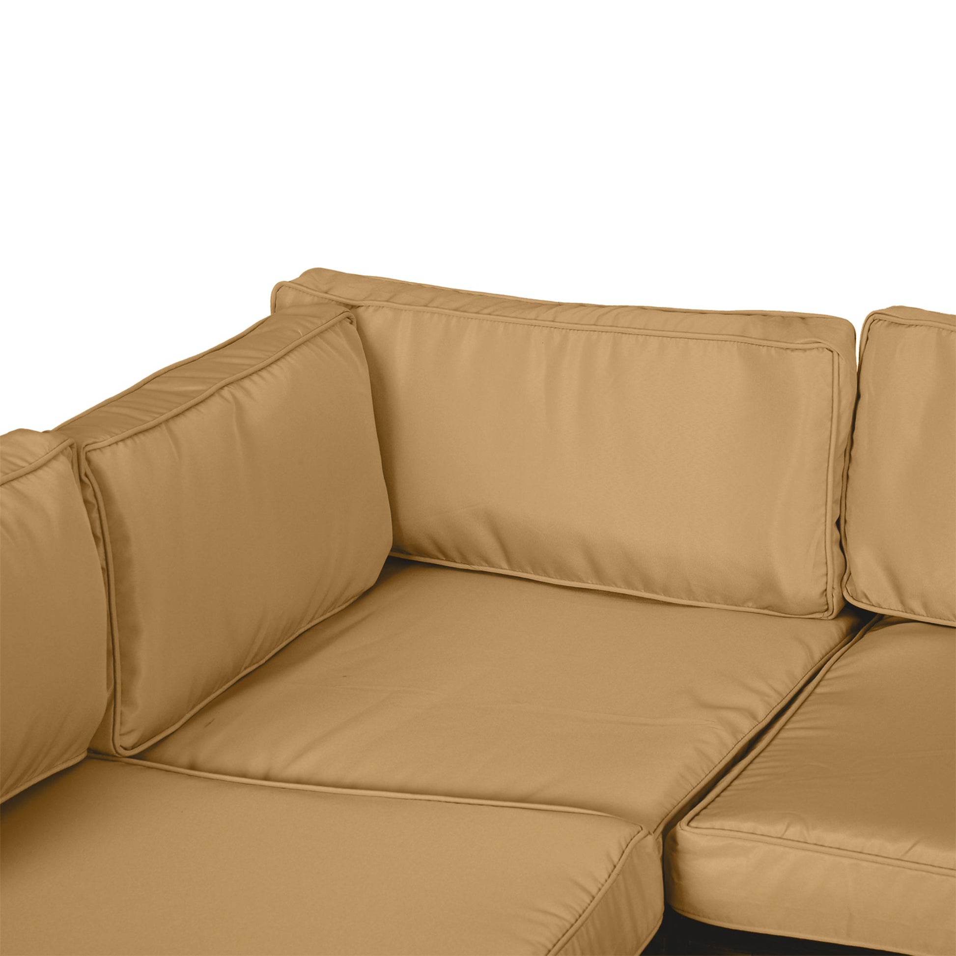 14Pcs Outdoor Cushion Covers, Patio Cushion Covers Replacement for Rattan Sofa Set - No Cushion Included, Light Yellow