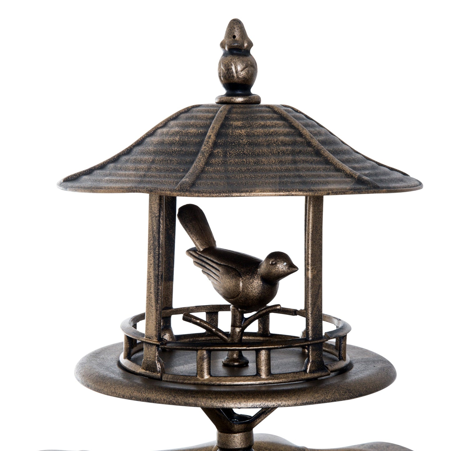 3-in-1 Garden Bird Bath Bowl Pedastal with Bird Feeder, Large Water Basin, & Underneath Flower Planter