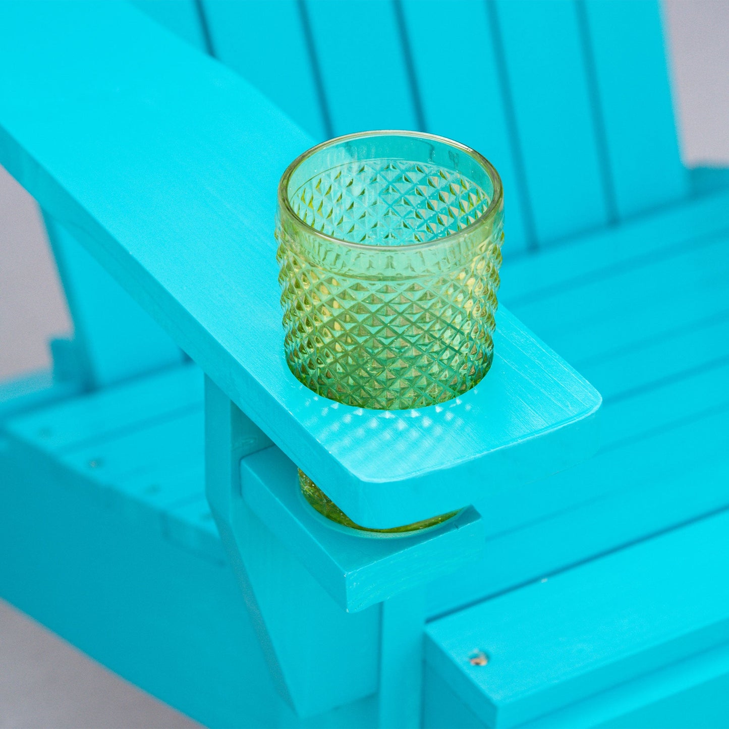 Classic Adirondack Chair Muskoka Chair, Garden Deck Chair with Cup Holder for Patio, Indoor, Backyard, Turquoise