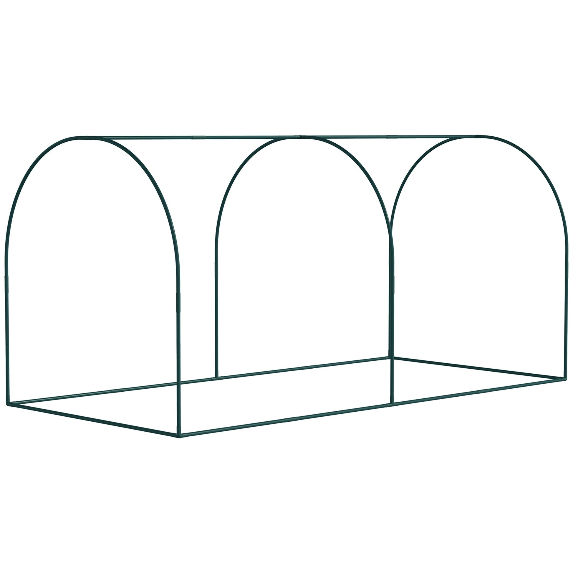 8' x 4' Crop Cage, Plant Protection Tent, with Two Zippered Doors and 4 Ground Stakes, for Garden, Yard, Lawn, Dark Green