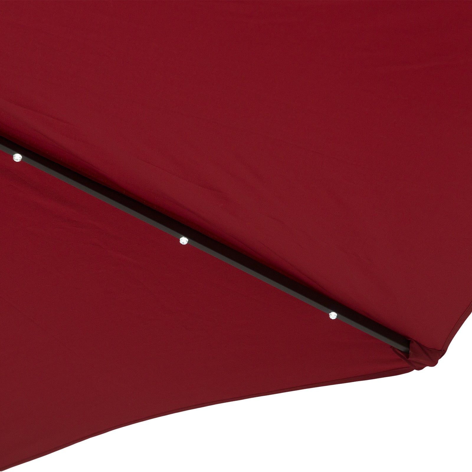 9ft Solar Patio Umbrella Outdoor Sunshade 24 LED Lights Tilt Canopy, Wine Red