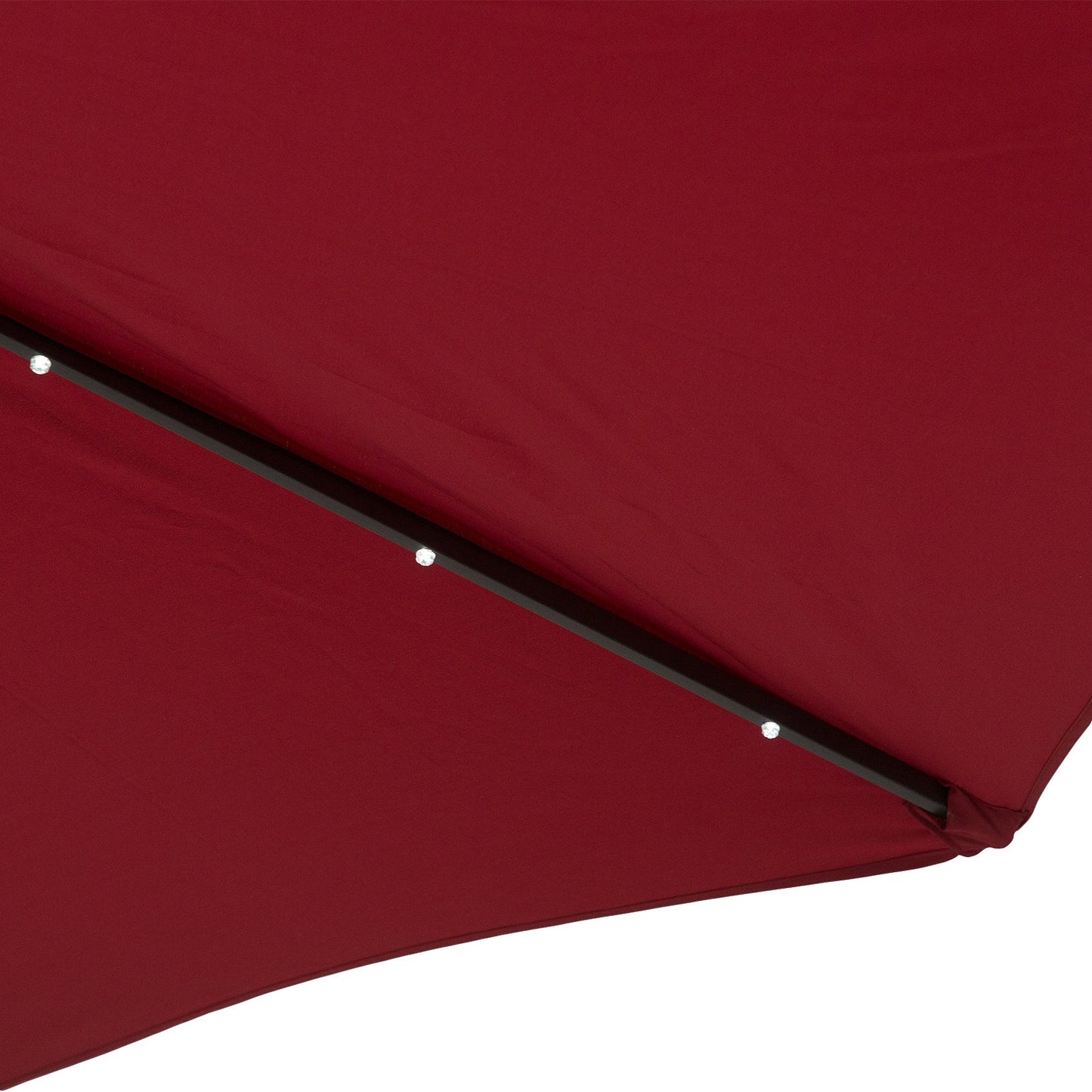 9ft Solar Patio Umbrella Outdoor Sunshade 24 LED Lights Tilt Canopy, Wine Red