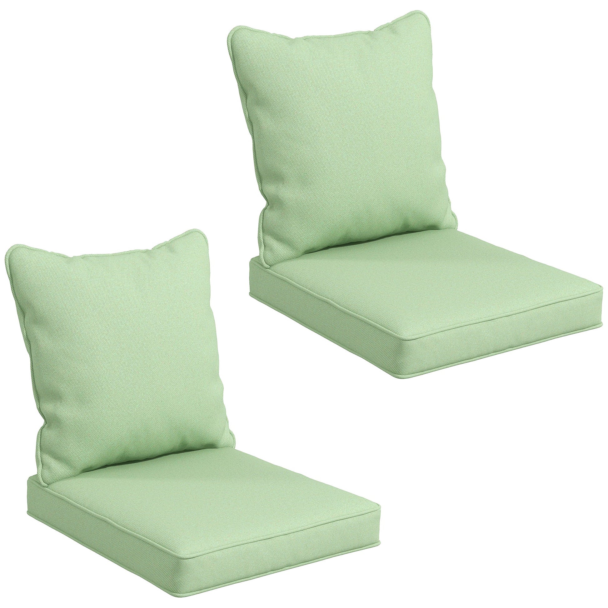 4-Piece Patio Chair Cushions Pillows, Back and Seat Replacement Patio Cushions Set for Indoor Outdoor Garden Furniture, Green