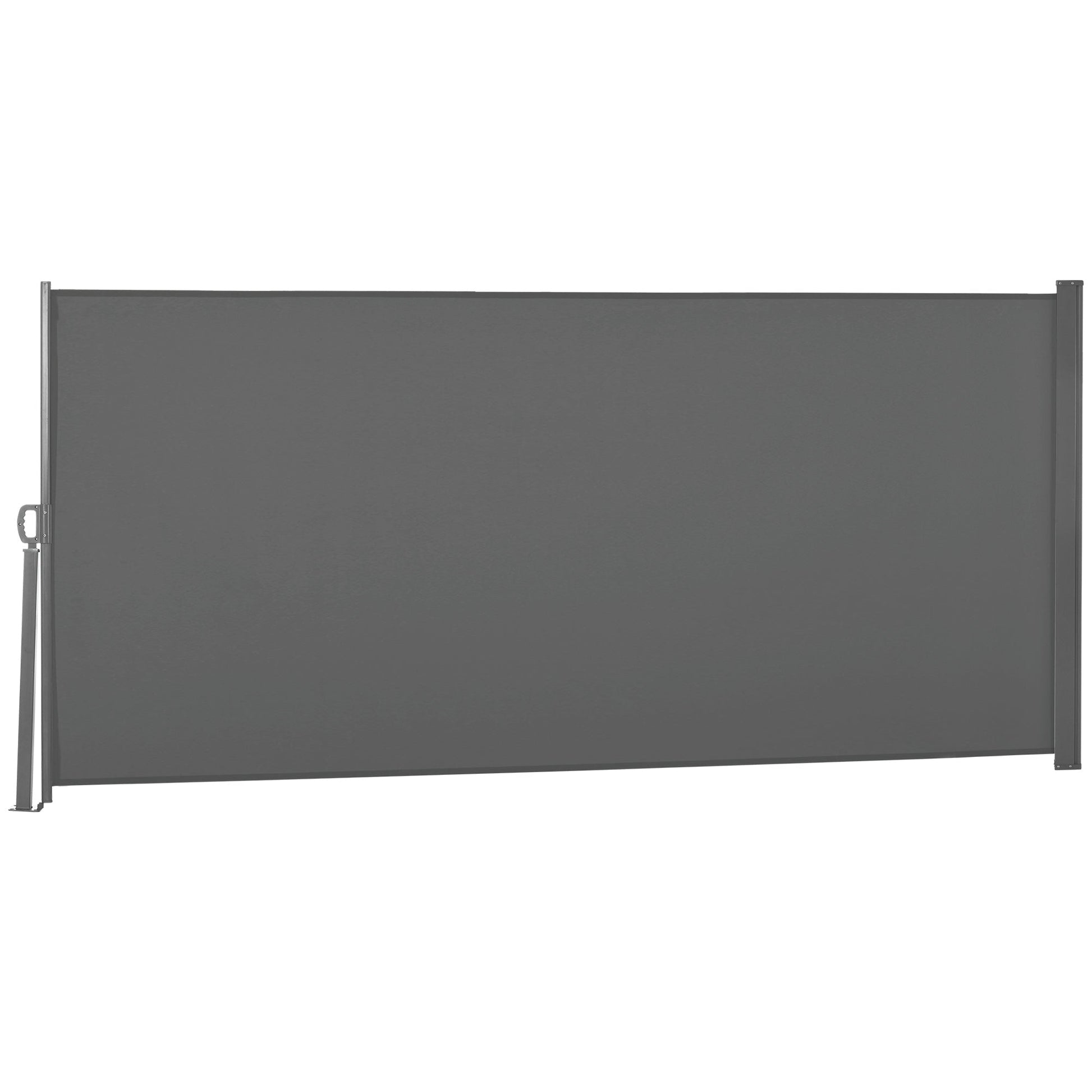 118" x 63" Retractable Side Awning Patio Outdoor Folding Privacy Screen with Resistance to UV Rays & Wind, Light Grey