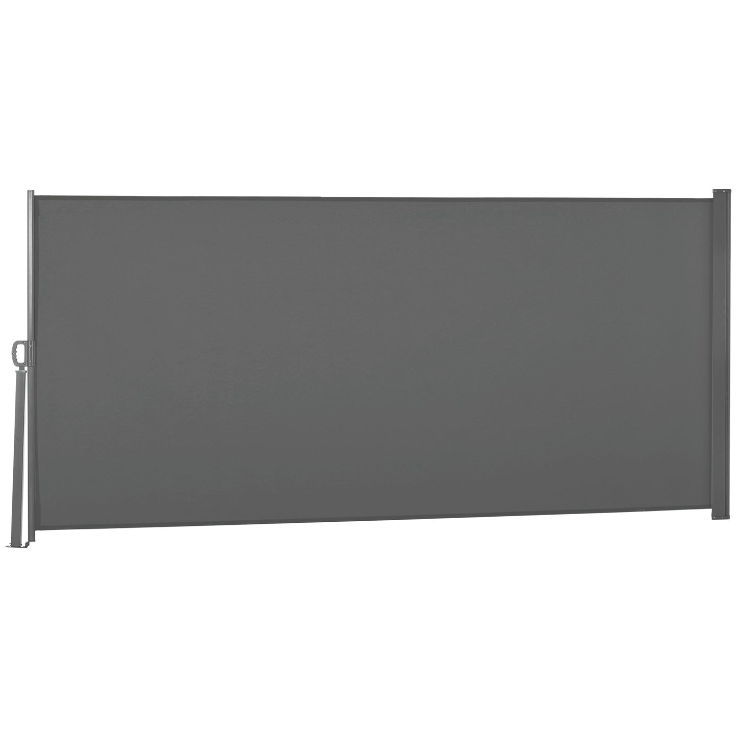 118" x 63" Retractable Side Awning Patio Outdoor Folding Privacy Screen with Resistance to UV Rays & Wind, Light Grey
