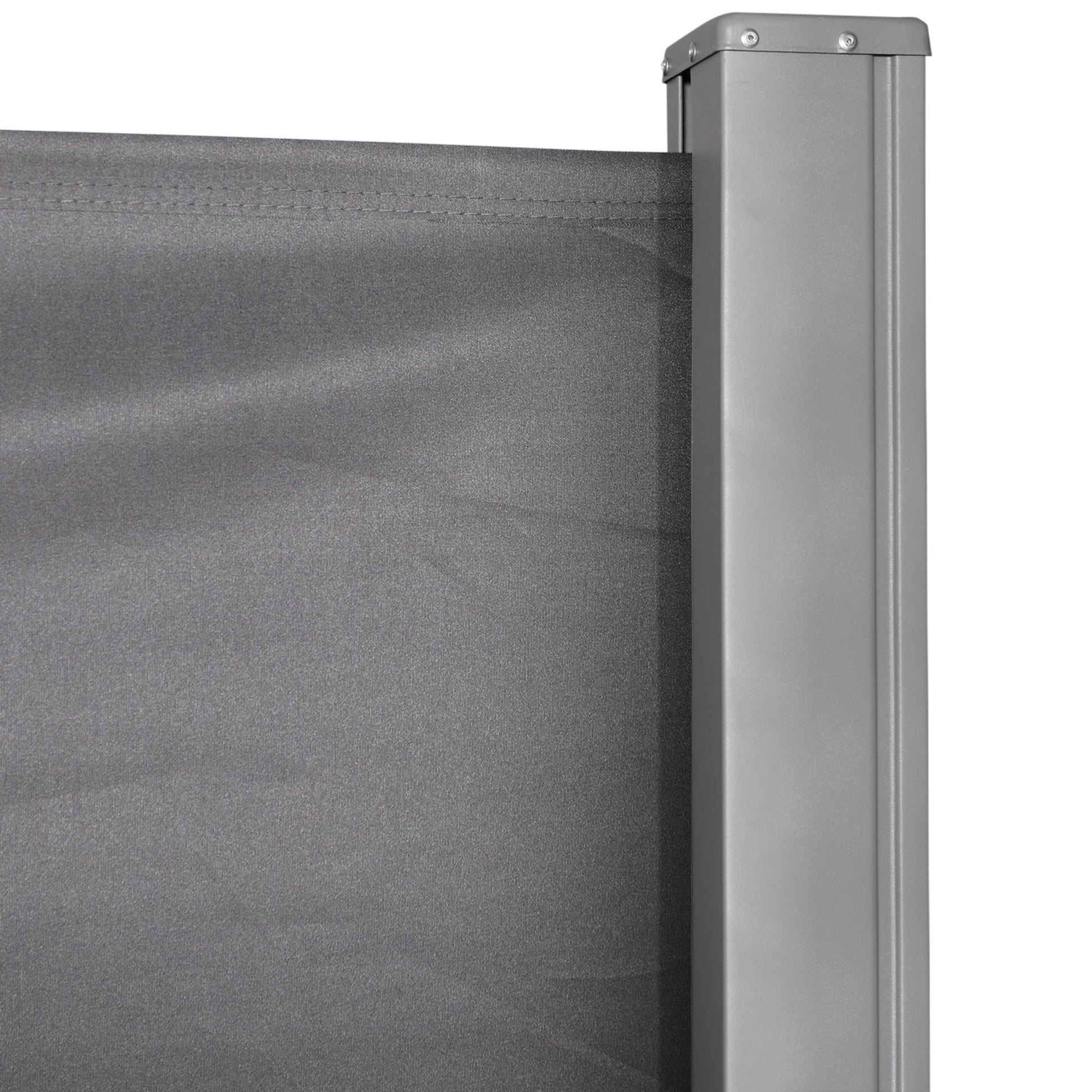 118" x 63" Retractable Side Awning Patio Outdoor Folding Privacy Screen with Resistance to UV Rays & Wind, Light Grey