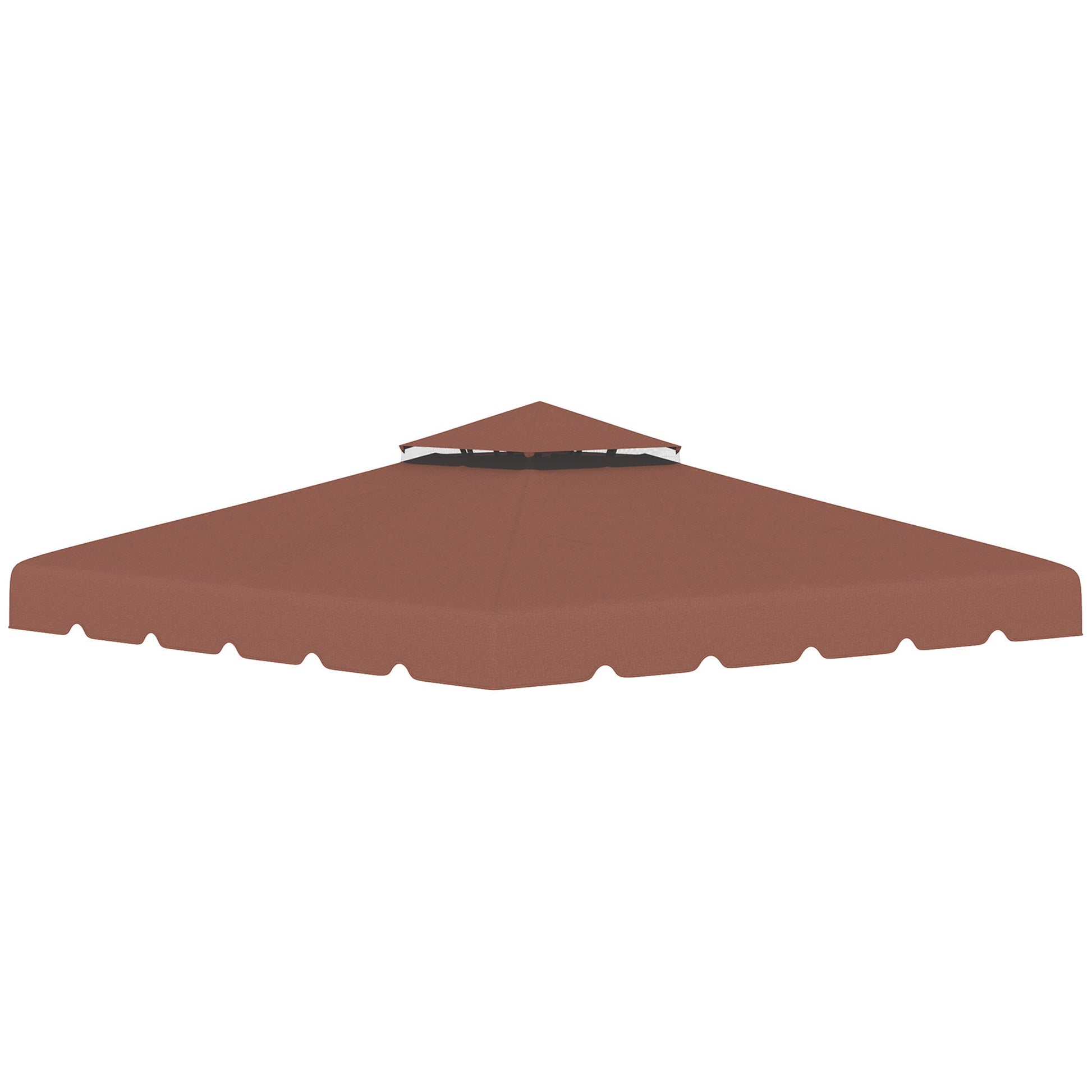 9.8' x 9.8' Gazebo Replacement Canopy, Gazebo Top Cover with Double Vented Roof for Garden Patio Outdoor TOP ONLY, Coffee