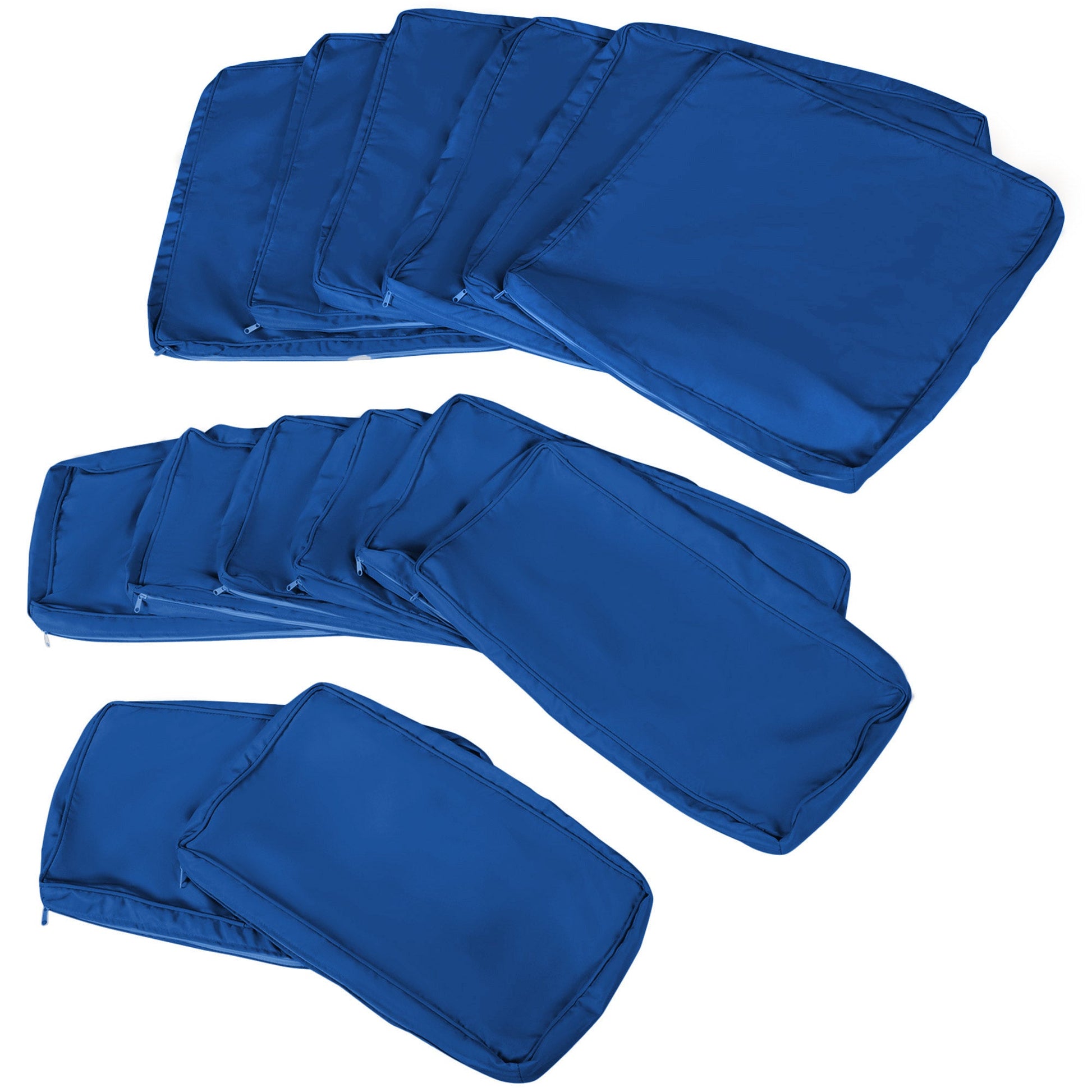 14Pcs Outdoor Cushion Covers, Patio Cushion Covers Replacement for Rattan Sofa Set - No Cushion Included, Navy Blue