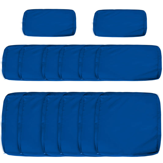 14Pcs Outdoor Cushion Covers, Patio Cushion Covers Replacement for Rattan Sofa Set - No Cushion Included, Navy Blue