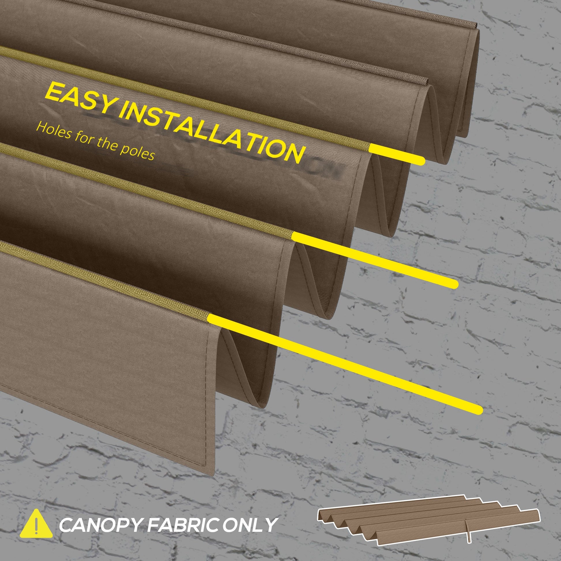 Retractable Pergola Canopy, Sun Shade Cover, UV30+ Protected Replacement Canopy Fabric for 9.8' x 7.1' Pergola, Coffee