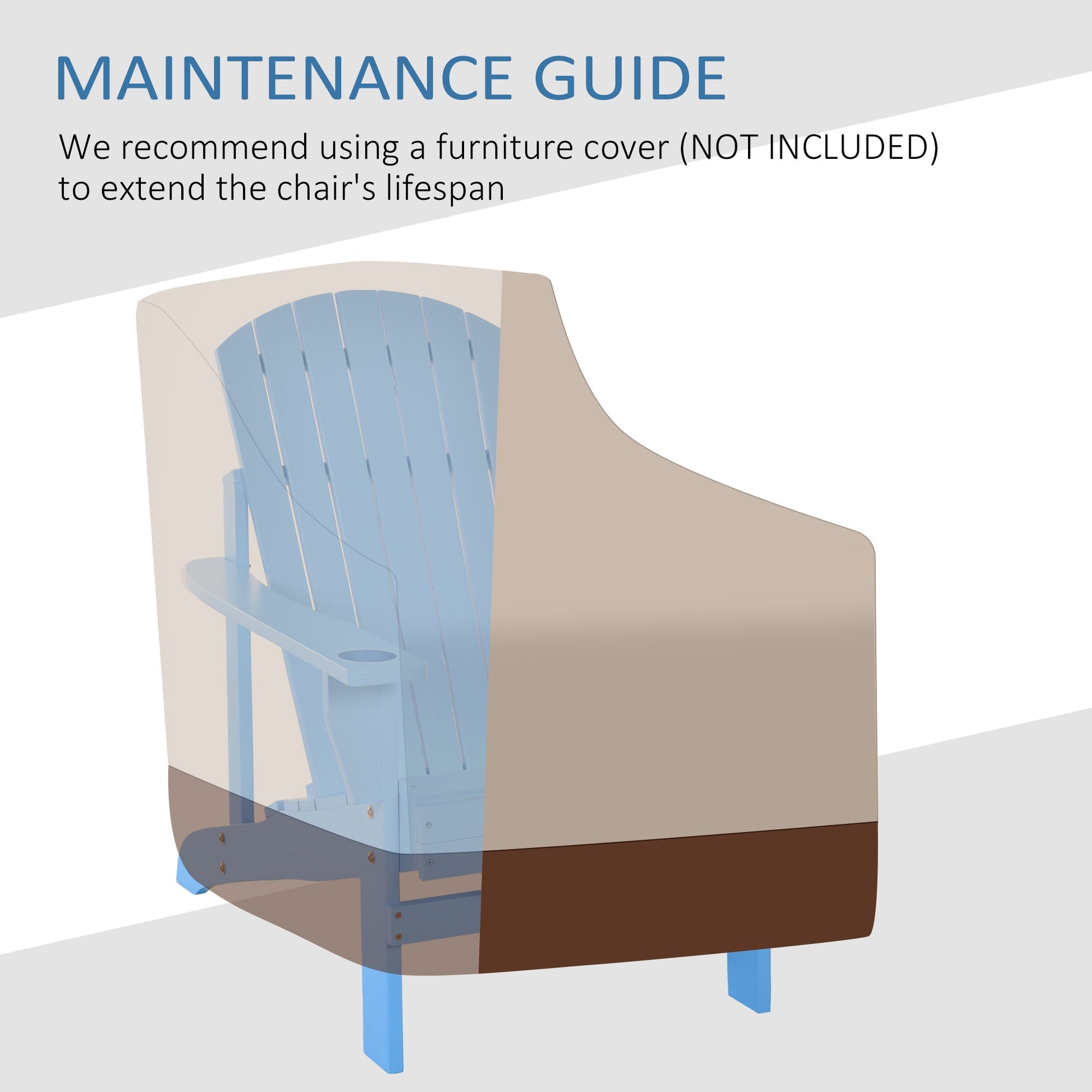 Classic Adirondack Chair Muskoka Chair, Garden Deck Chair with Cup Holder for Patio, Indoor, Backyard, Blue