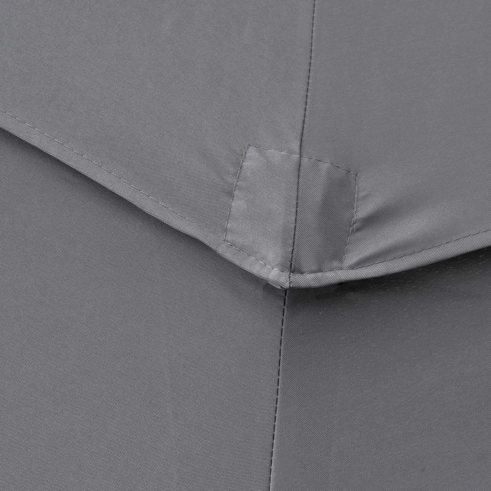 9FT 3 Tiers Patio Umbrella Outdoor Market Umbrella with Crank, Push Button Tilt for Deck, Backyard and Lawn, Light Grey