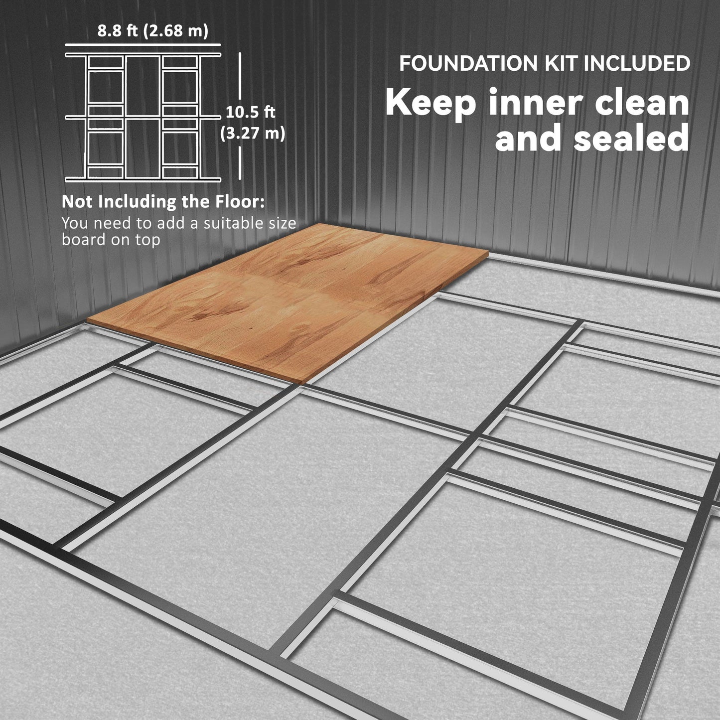 11' x 13' Garden Storage Shed with Foundation Kit, Metal Tool Storage House with Double Doors for Outdoor Patio Yard, Brown