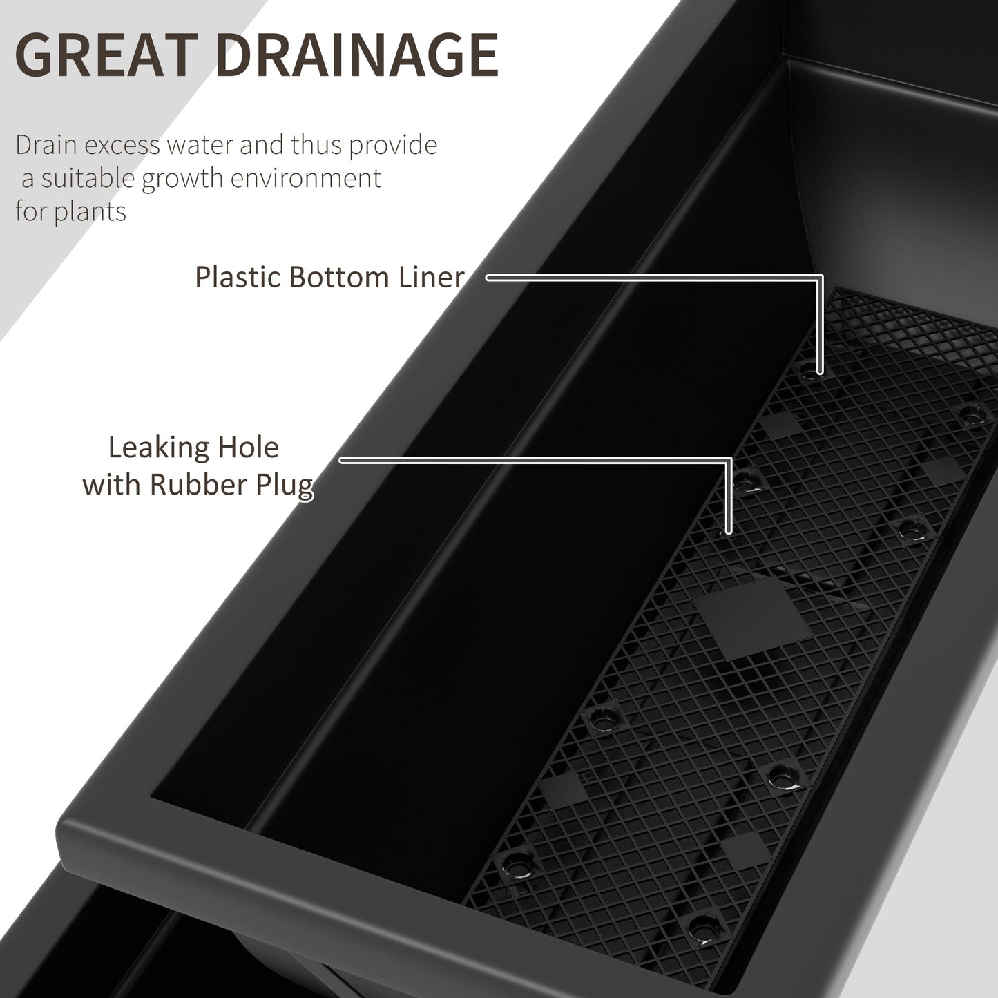 5-Tier Raised Garden Bed with 5 Planter Boxes, Outdoor Plant Stand Grow Containers with Leaking Holes for Balcony Patio Outdoor, Black