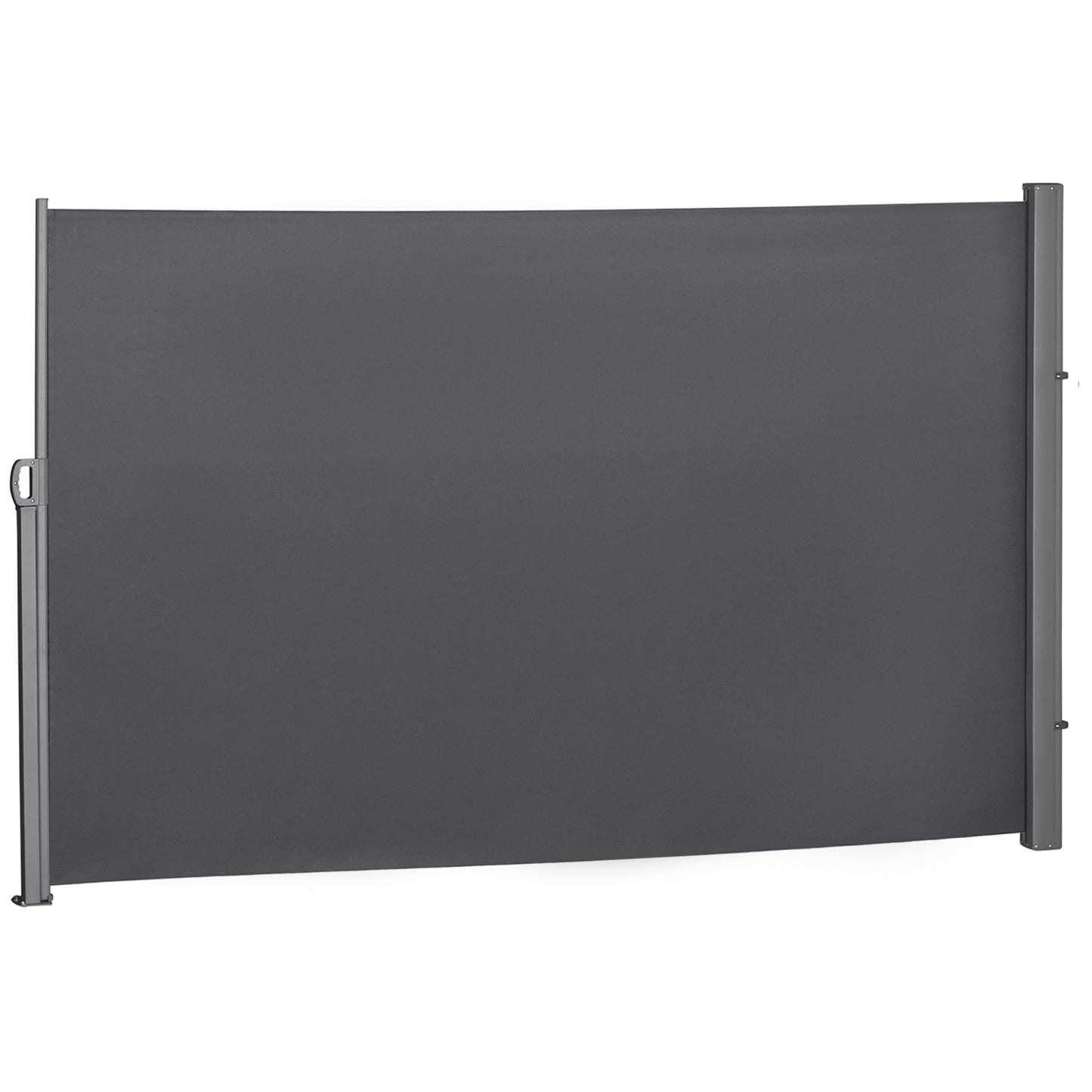 118" x 71" Retractable Side Awning Patio Outdoor Folding Privacy Screen with Resistance to UV Rays & Wind, Grey