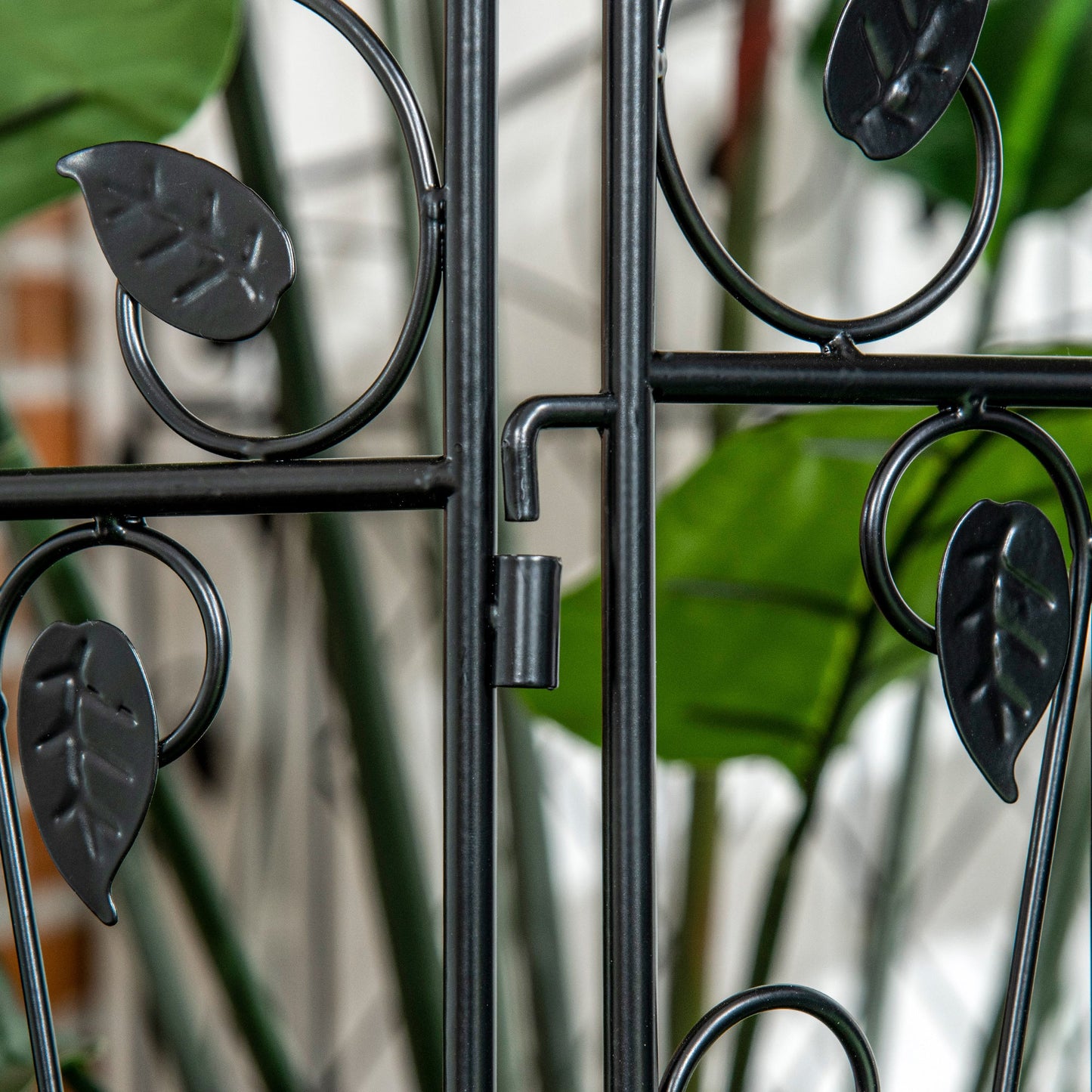 Garden Fence, 4 Pack Metal Fence Panels, 11.5' Animal Barrier & Decorative Border Flower Edging for Yard, Landscape, Patio, Outdoor Décor, 43" H, Wavey Vines