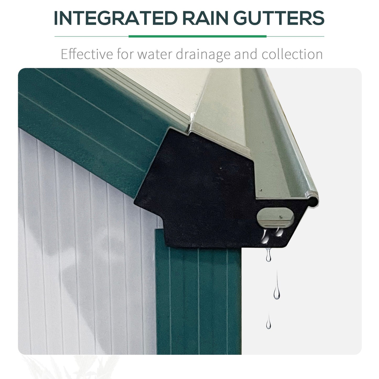 6' x 8' x 6.5' Polycarbonate Greenhouse, Walk-in Green House with Adjustable Roof Vent Galvanized Base Sliding Door Rain Gutter for Outdoor Garden Backyard, Green