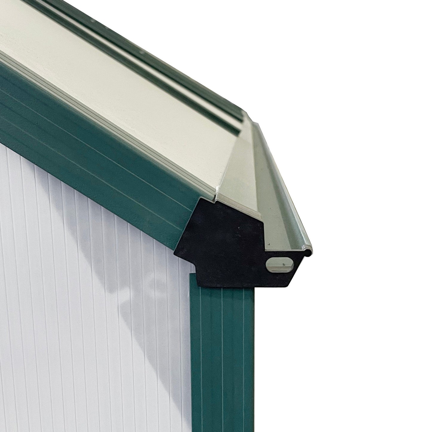 6' x 8' x 6.5' Polycarbonate Greenhouse, Walk-in Green House with Adjustable Roof Vent Galvanized Base Sliding Door Rain Gutter for Outdoor Garden Backyard, Green