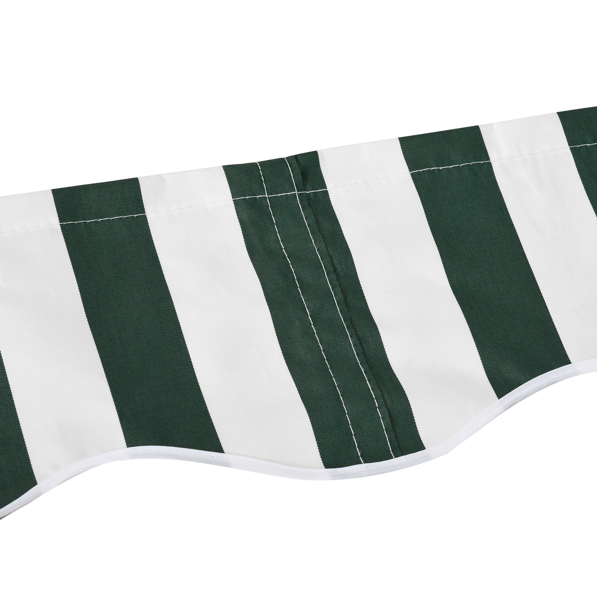 11' x 10' Retractable Awning Fabric Replacement Outdoor Sunshade Canopy Awning Cover, UV Protection, Green and White