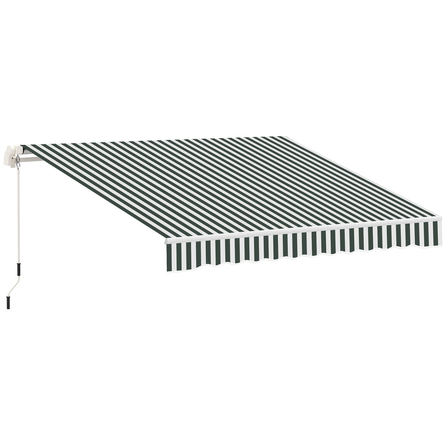 11' x 10' Retractable Awning Fabric Replacement Outdoor Sunshade Canopy Awning Cover, UV Protection, Green and White