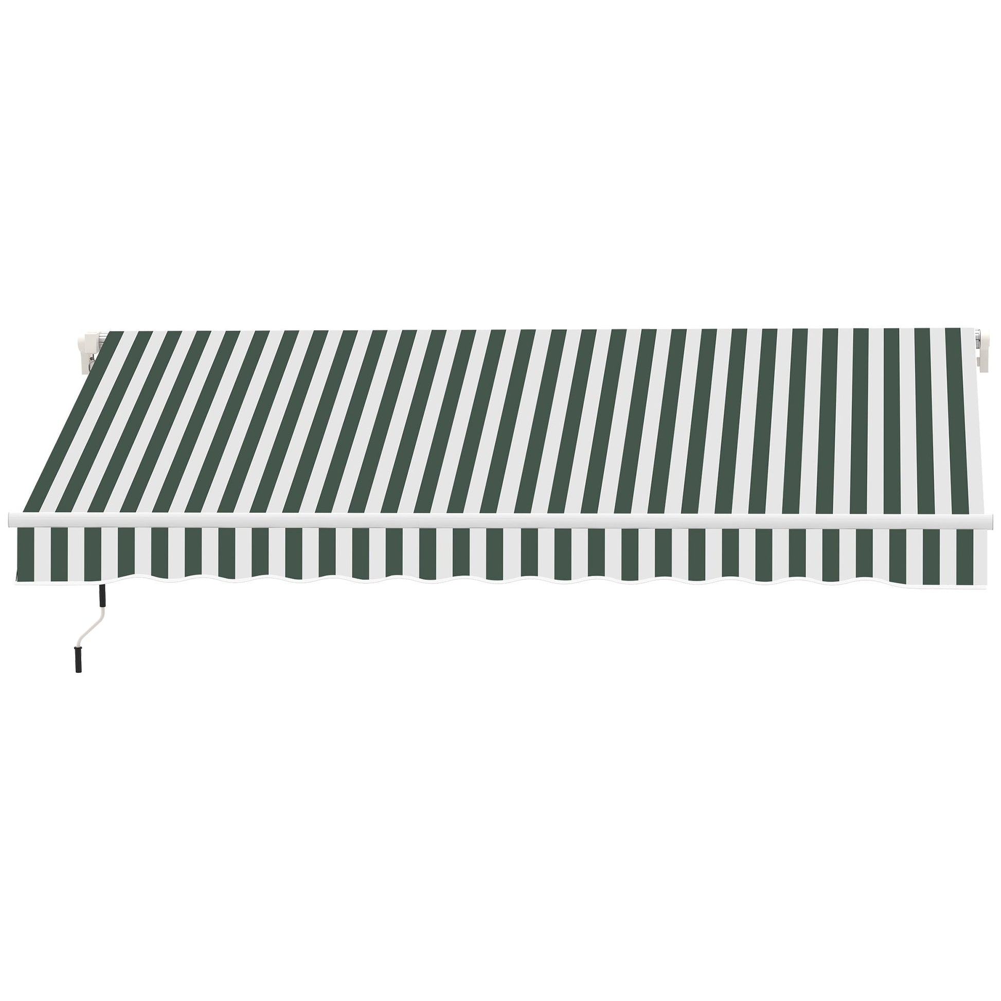 11' x 10' Retractable Awning Fabric Replacement Outdoor Sunshade Canopy Awning Cover, UV Protection, Green and White