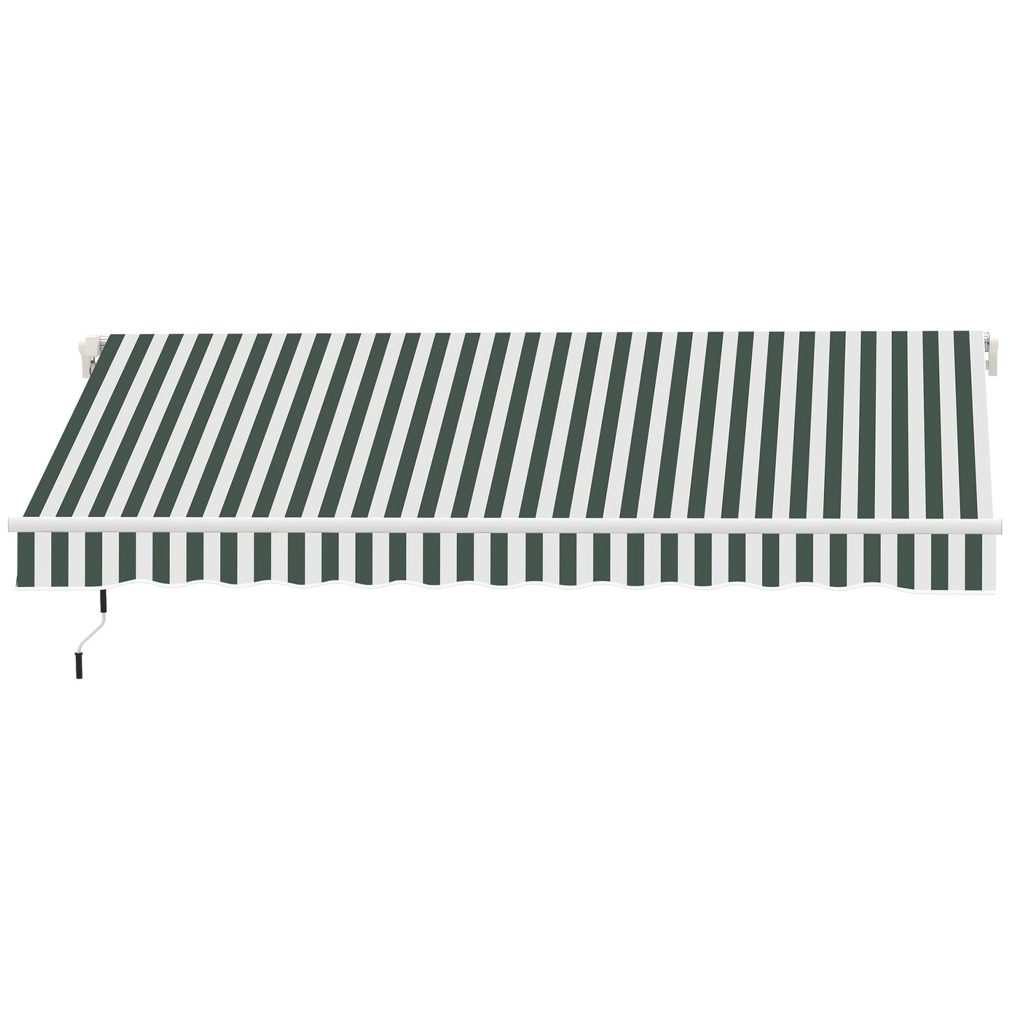 11' x 10' Retractable Awning Fabric Replacement Outdoor Sunshade Canopy Awning Cover, UV Protection, Green and White