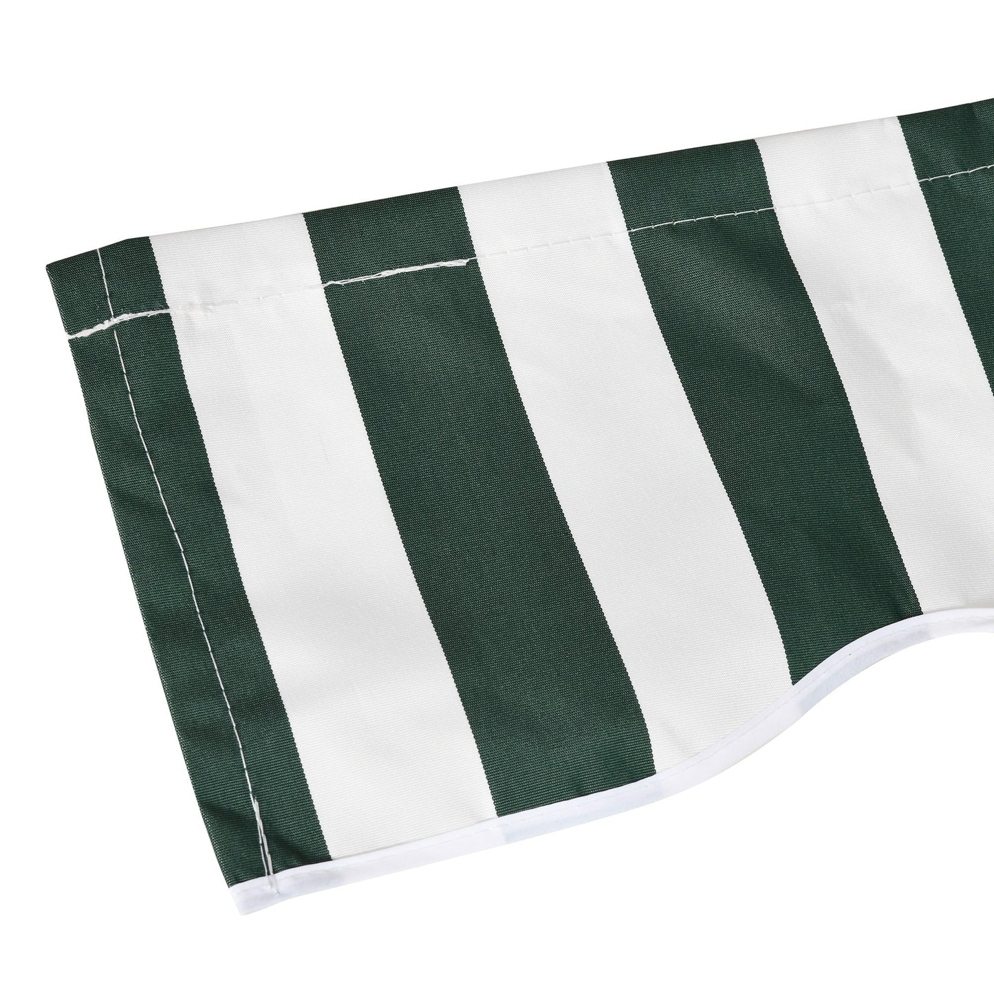 11' x 10' Retractable Awning Fabric Replacement Outdoor Sunshade Canopy Awning Cover, UV Protection, Green and White