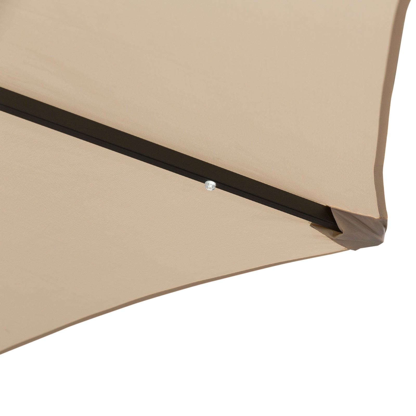 9ft Solar Patio Umbrella Outdoor Sunshade 24 LED Lights Tilt Canopy, Cream