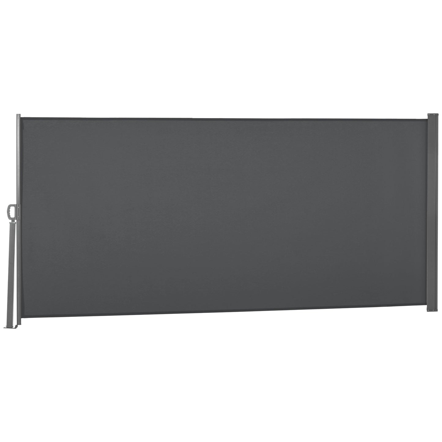 118" x 63" Retractable Side Awning Patio Outdoor Folding Privacy Screen with Resistance to UV Rays & Wind, Grey