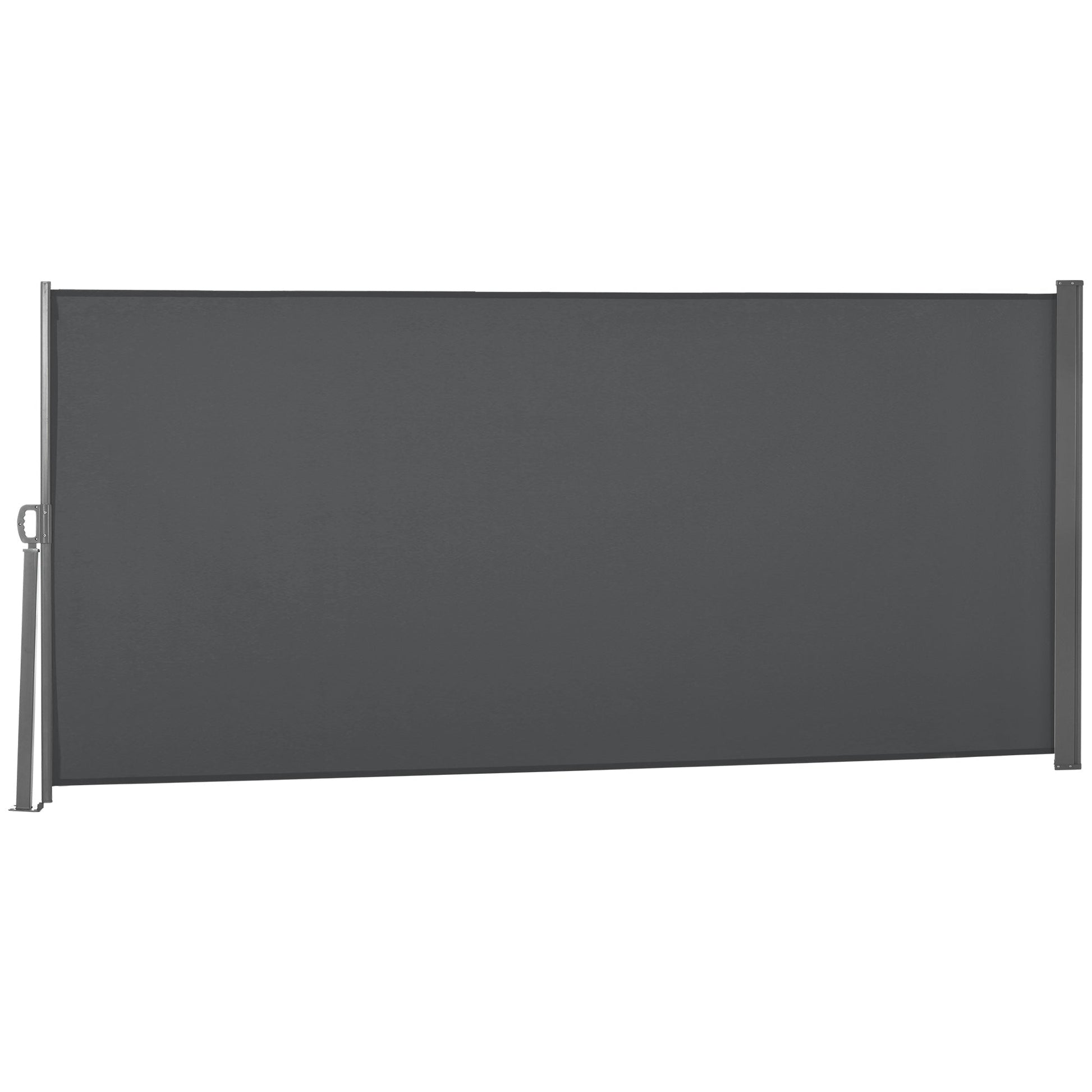 118" x 63" Retractable Side Awning Patio Outdoor Folding Privacy Screen with Resistance to UV Rays & Wind, Grey