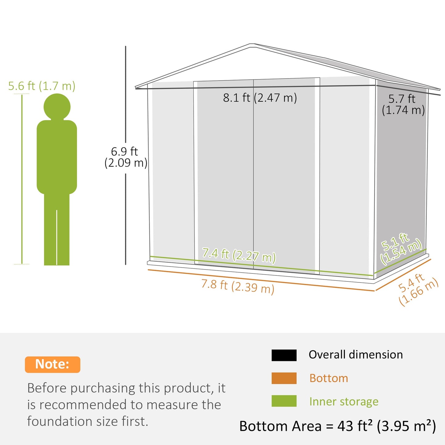 8' x 6' Outdoor Storage Shed, Galvanized Metal Garden Shed with 2 Windows, 4 Vents, Lockable Doors and Gloves, Tool Shed for Backyard, Patio, Lawn, Dark Grey