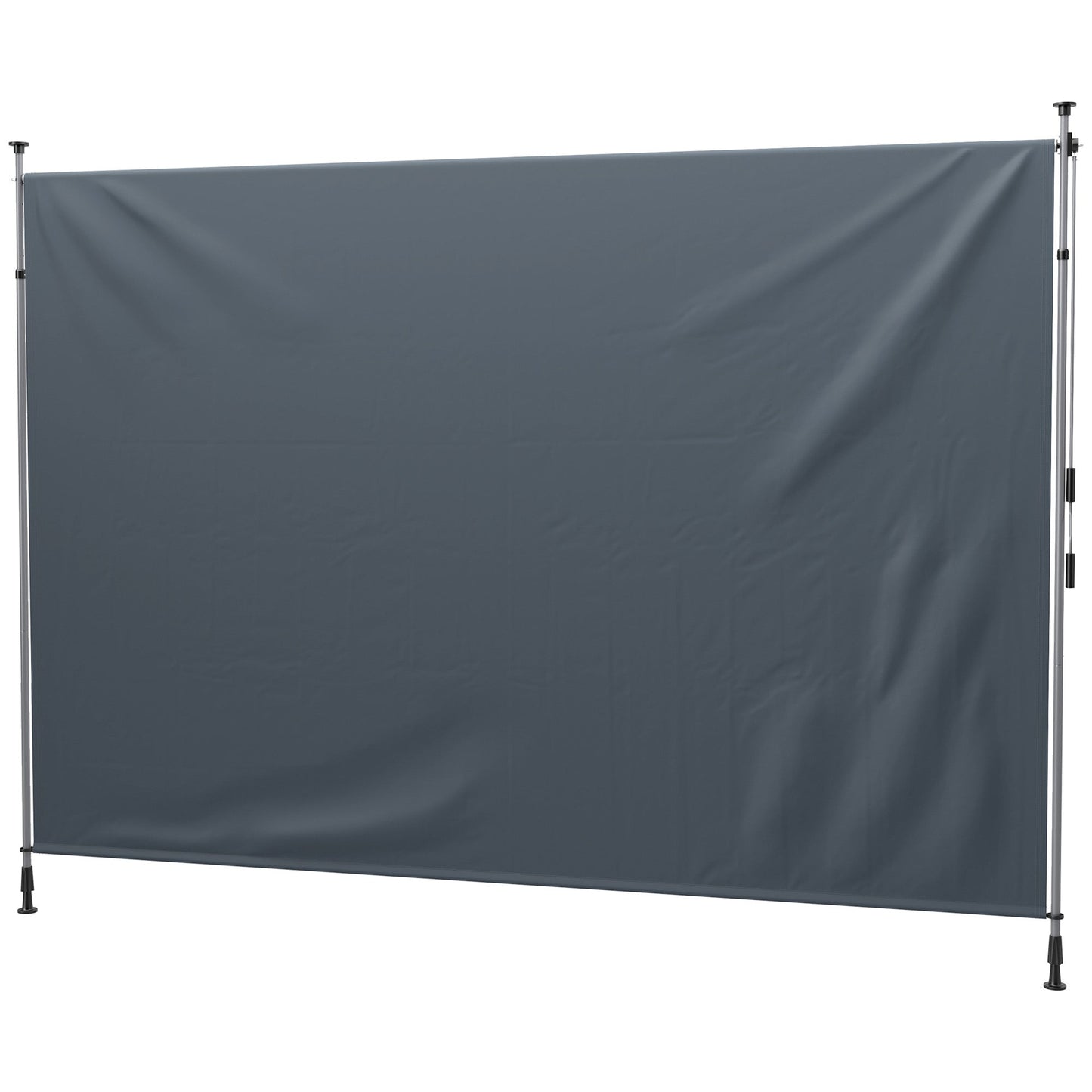11.5' x 10' Retractable Patio Awning, Manual Outdoor Privacy Screen with UPF30+ & Water-Resistant Fabric for Patio, Balcony, Terrace, Pool, Dark Grey