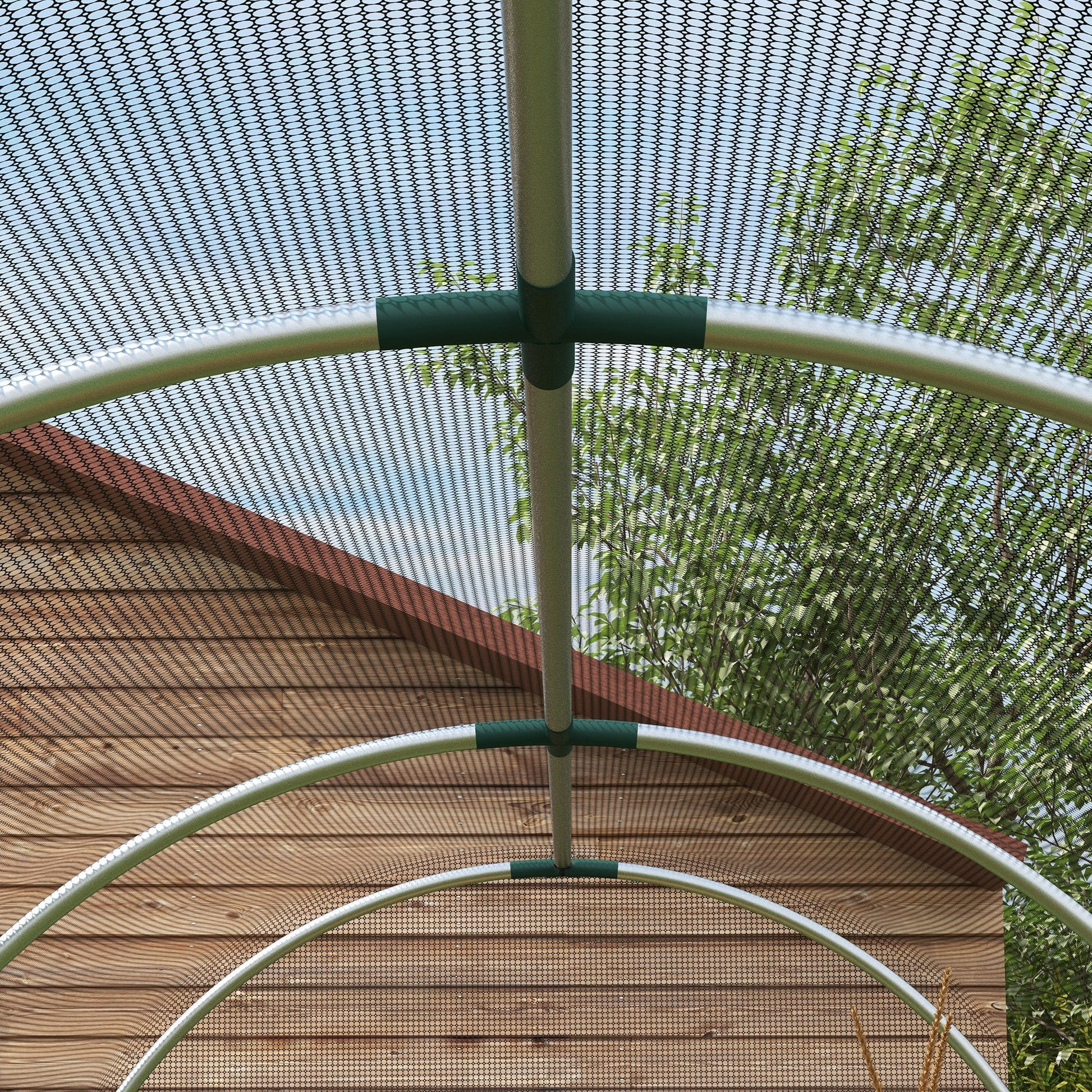 4' x 12' Crop Cage, Plant Protection Tent with Zippered Door and Galvanized Steel Frame, Fruit Cage Netting Cover for Garden, Yard, Lawn, Black