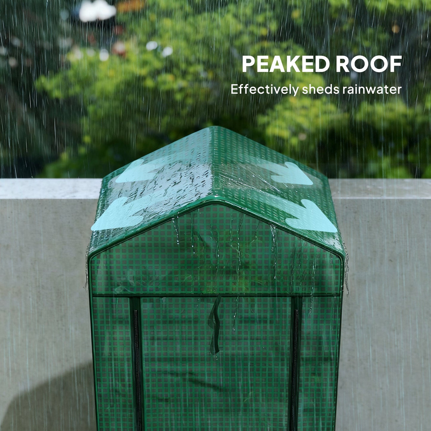 5 Tier Mini Greenhouse, Portable Outdoor Flower Stand with Shelf Clips, Indoor Greenhouse with Steel Frame, Transparent, 27.25" x 19.25" x 76", Green
